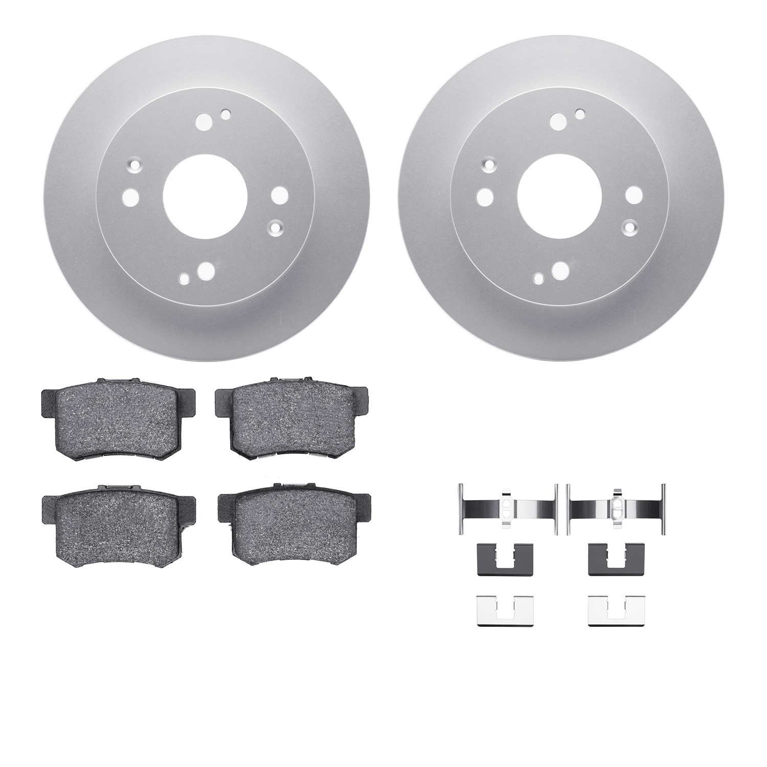 DFC GEOSPEC Coated Rotors with 5000 Brake Pads - Ceramic and Hardware