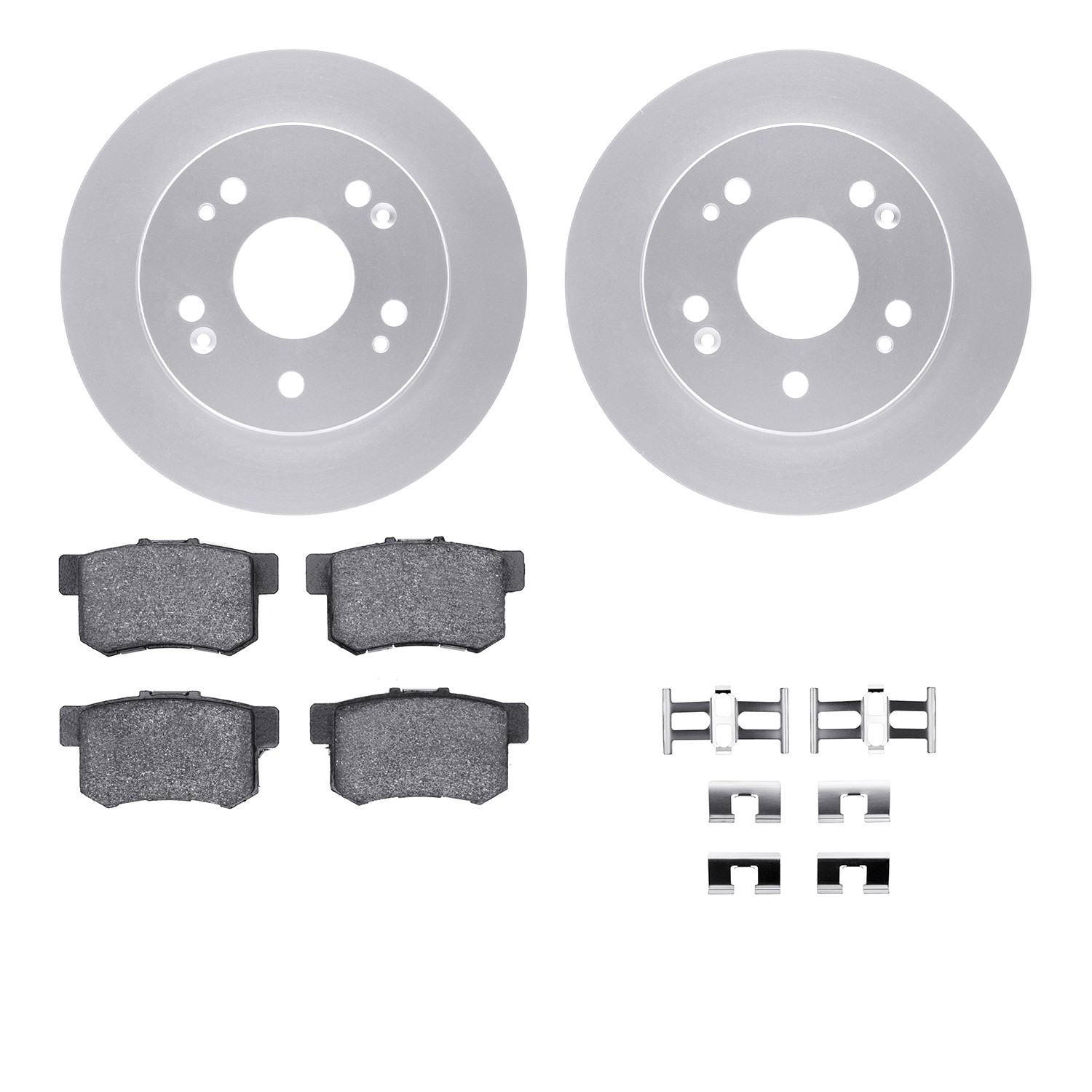DFC GEOSPEC Coated Rotors with 5000 Brake Pads - Ceramic and Hardware