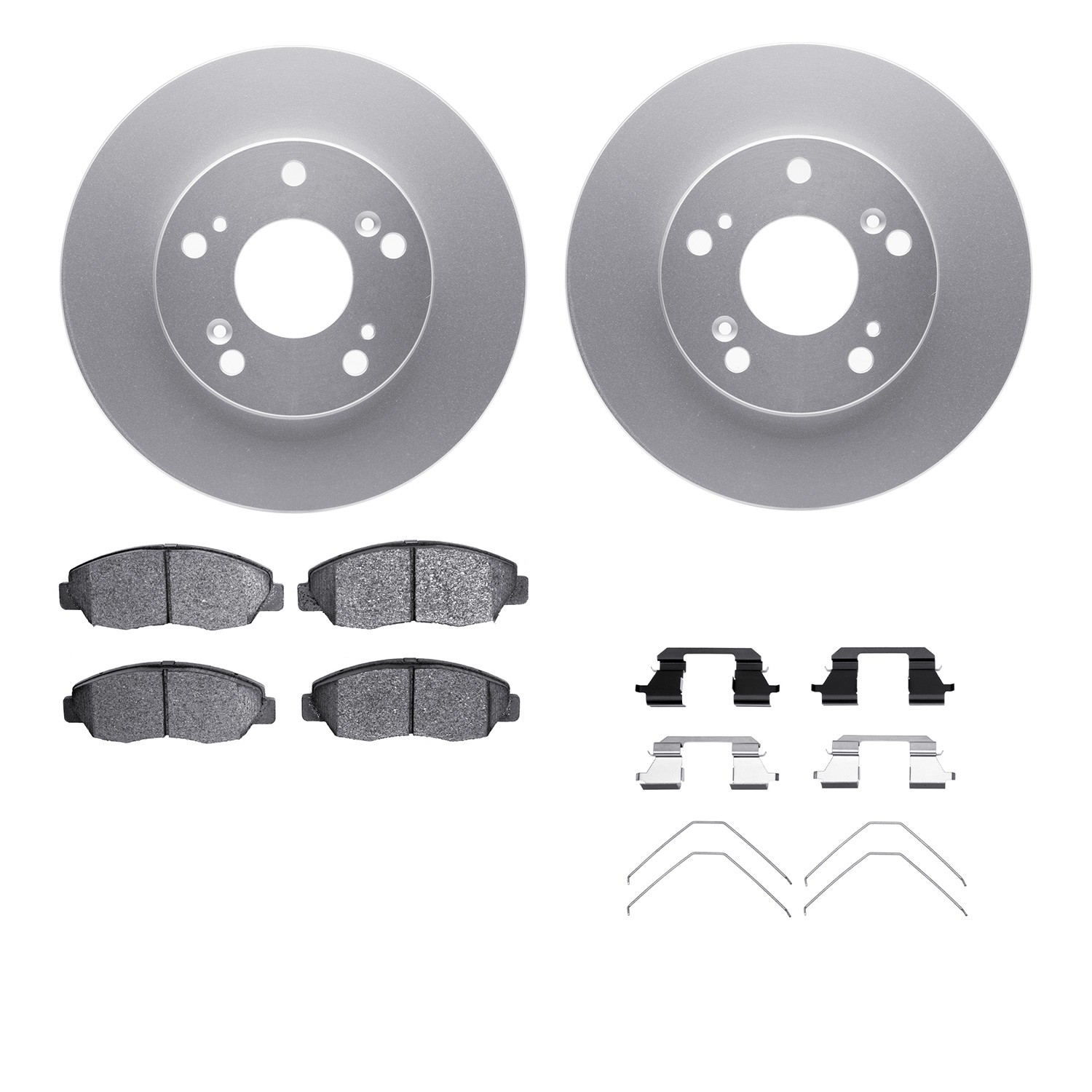 DFC GEOSPEC Coated Rotors with 5000 Brake Pads - Ceramic and Hardware