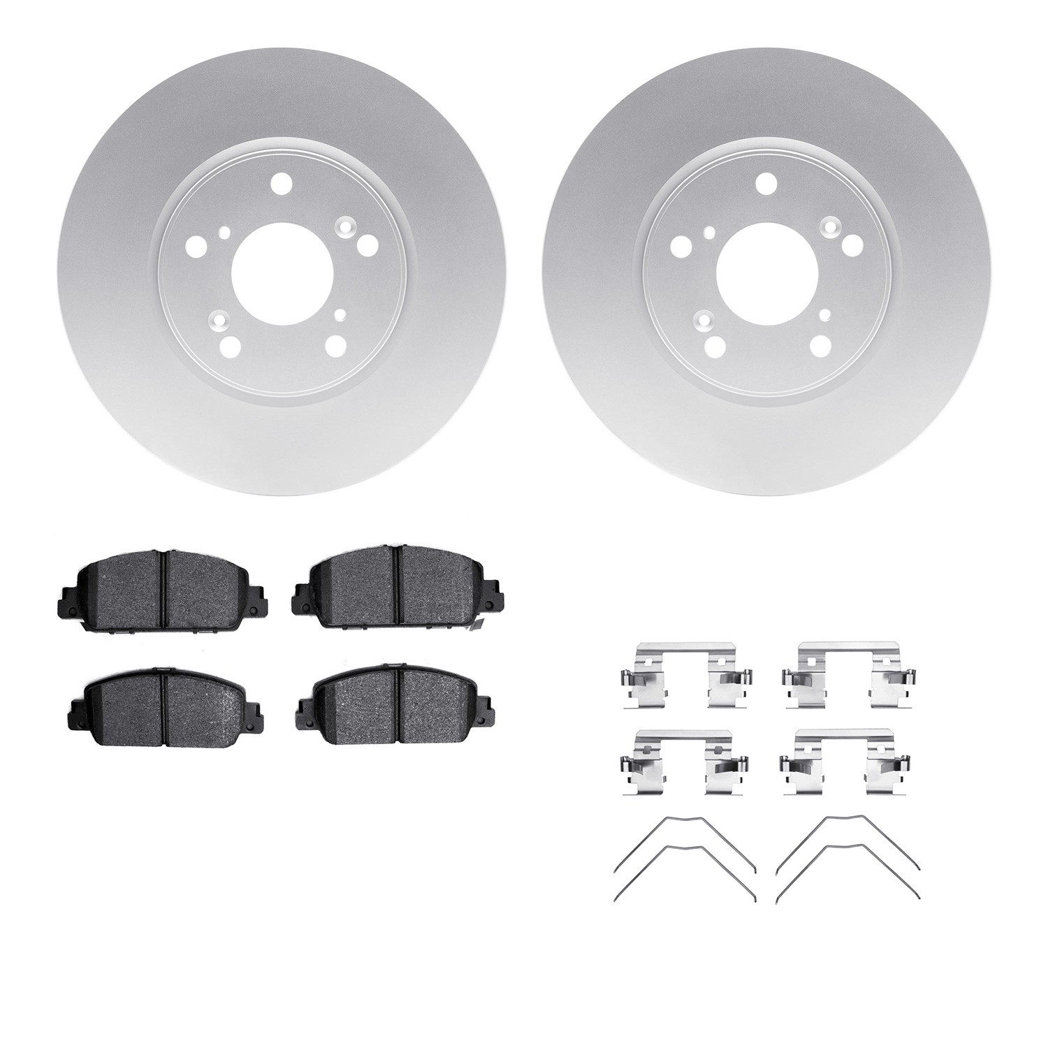DFC GEOSPEC Coated Rotors with 5000 Brake Pads - Ceramic and Hardware