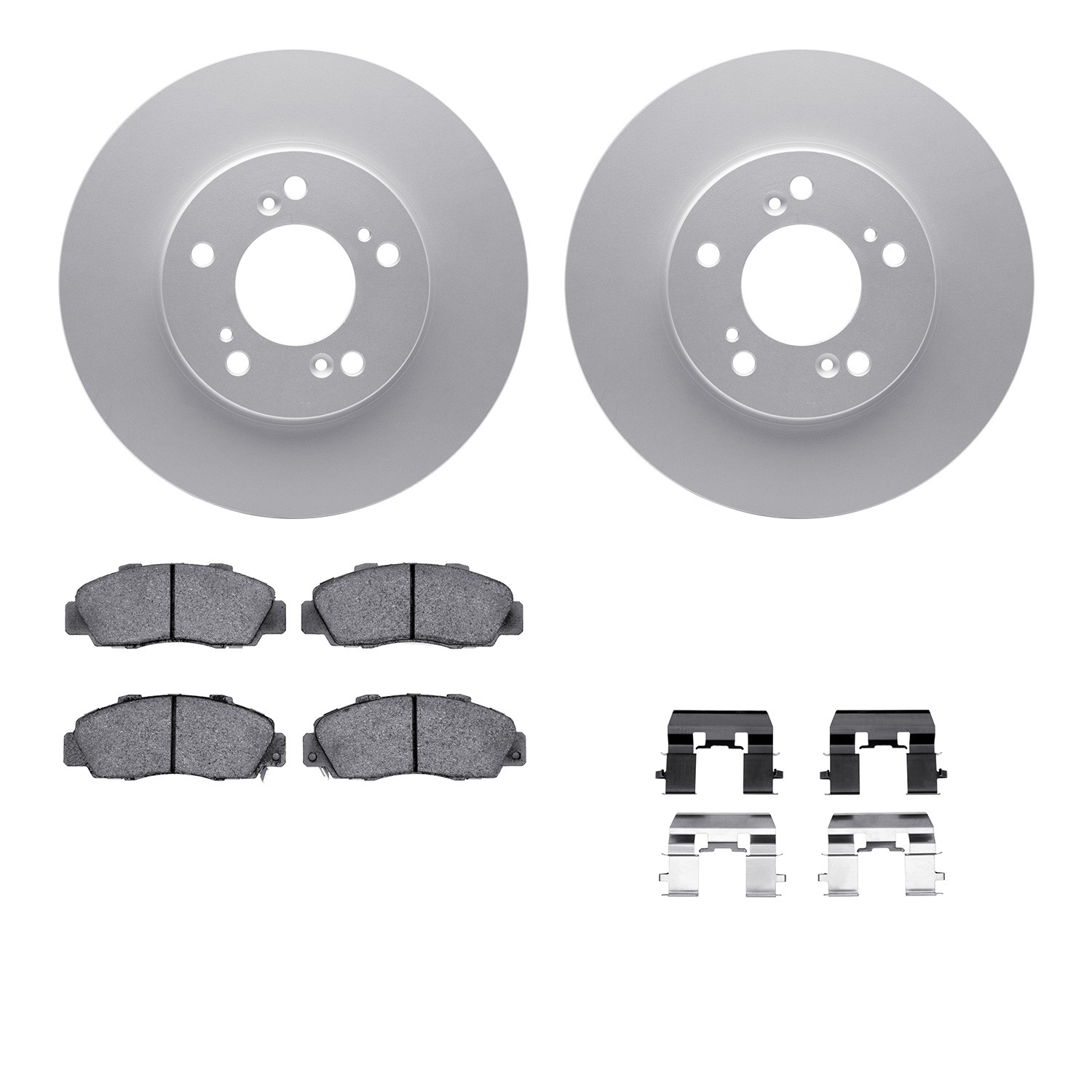 DFC GEOSPEC Coated Rotors with 5000 Brake Pads - Ceramic and Hardware