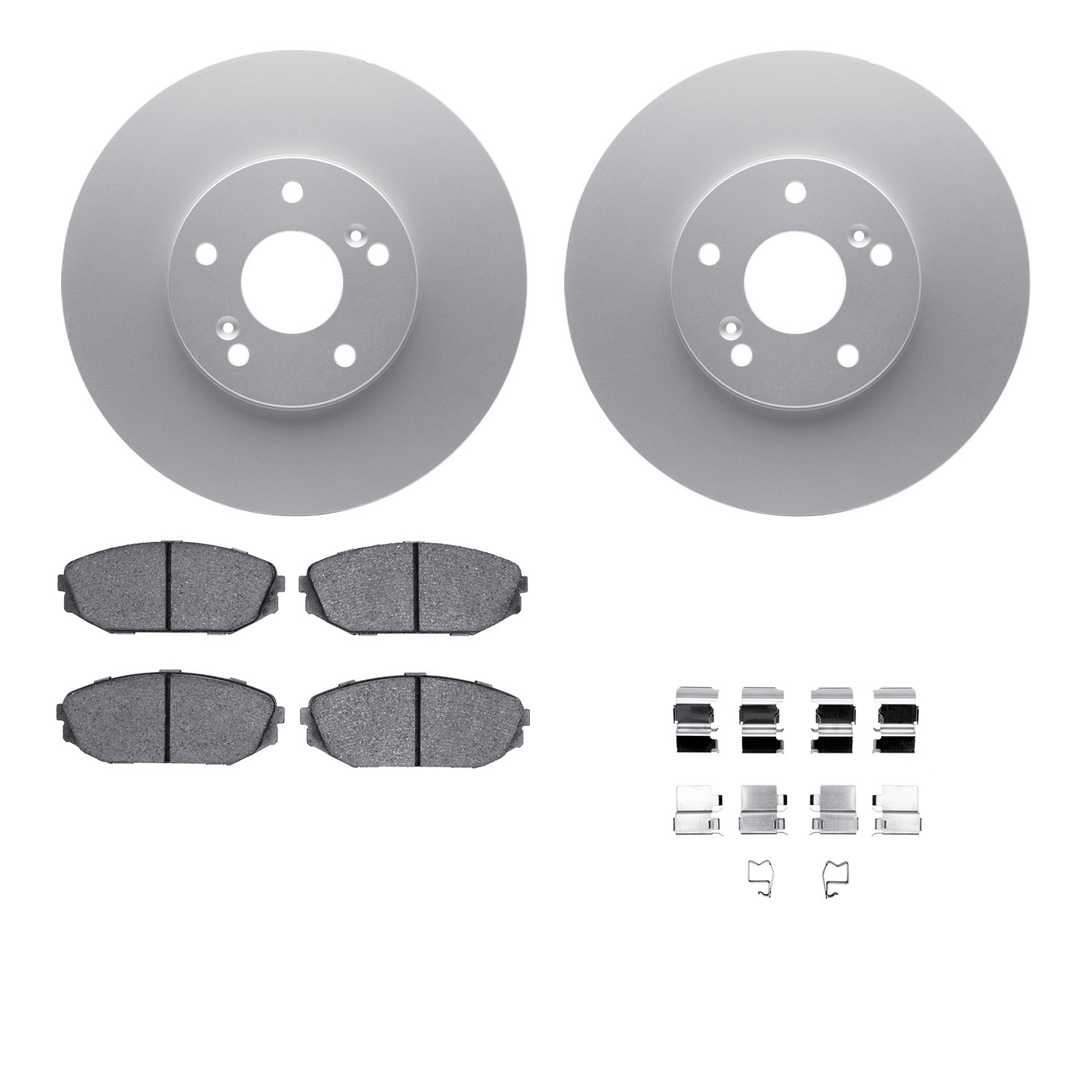 DFC GEOSPEC Coated Rotors with 5000 Brake Pads - Ceramic and Hardware