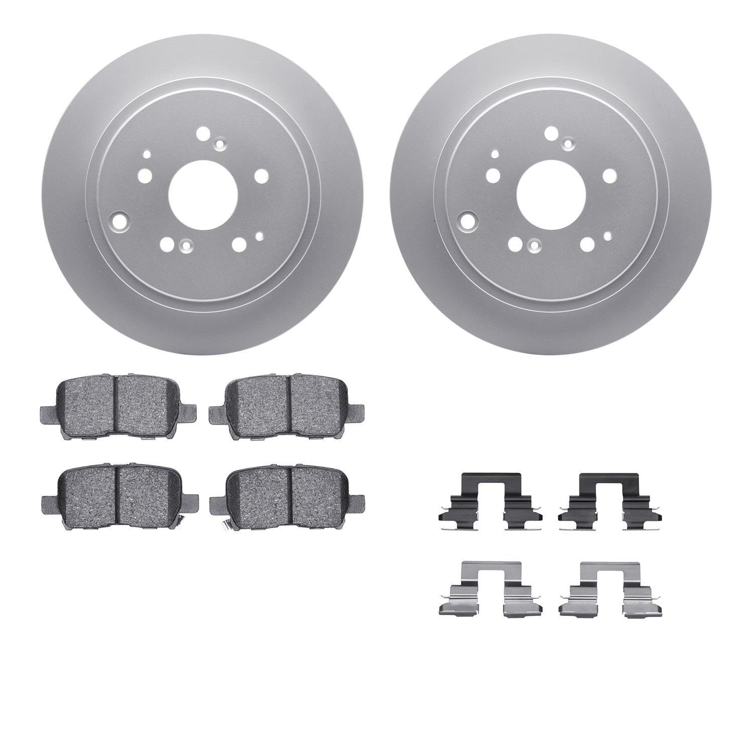 DFC GEOSPEC Coated Rotors with 5000 Brake Pads - Ceramic and Hardware