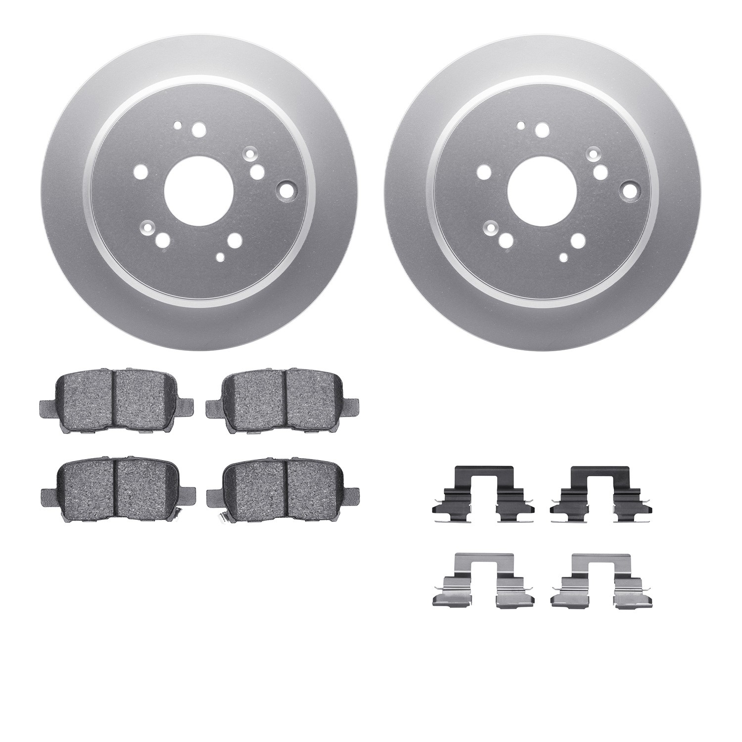 DFC GEOSPEC Coated Rotors with 5000 Brake Pads - Ceramic and Hardware
