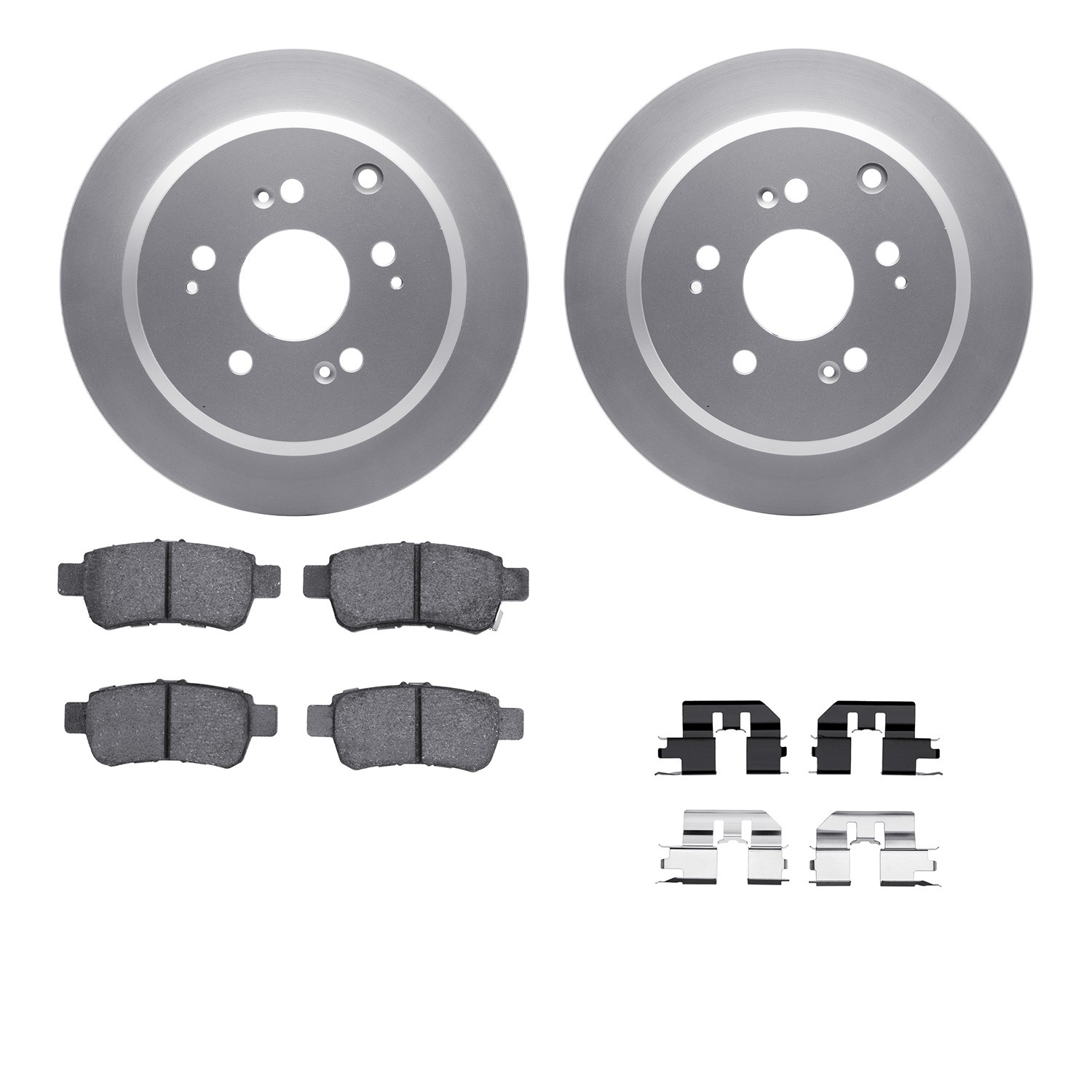DFC GEOSPEC Coated Rotors with 5000 Brake Pads - Ceramic and Hardware