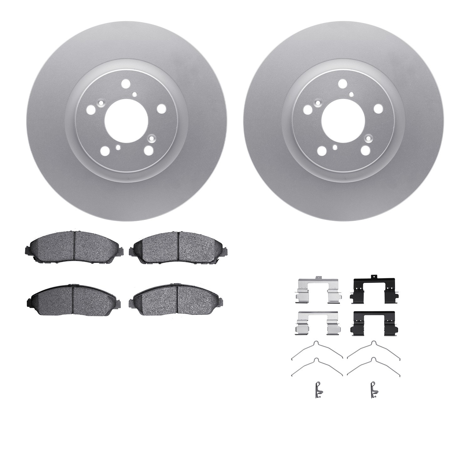 DFC GEOSPEC Coated Rotors with 5000 Brake Pads - Ceramic and Hardware