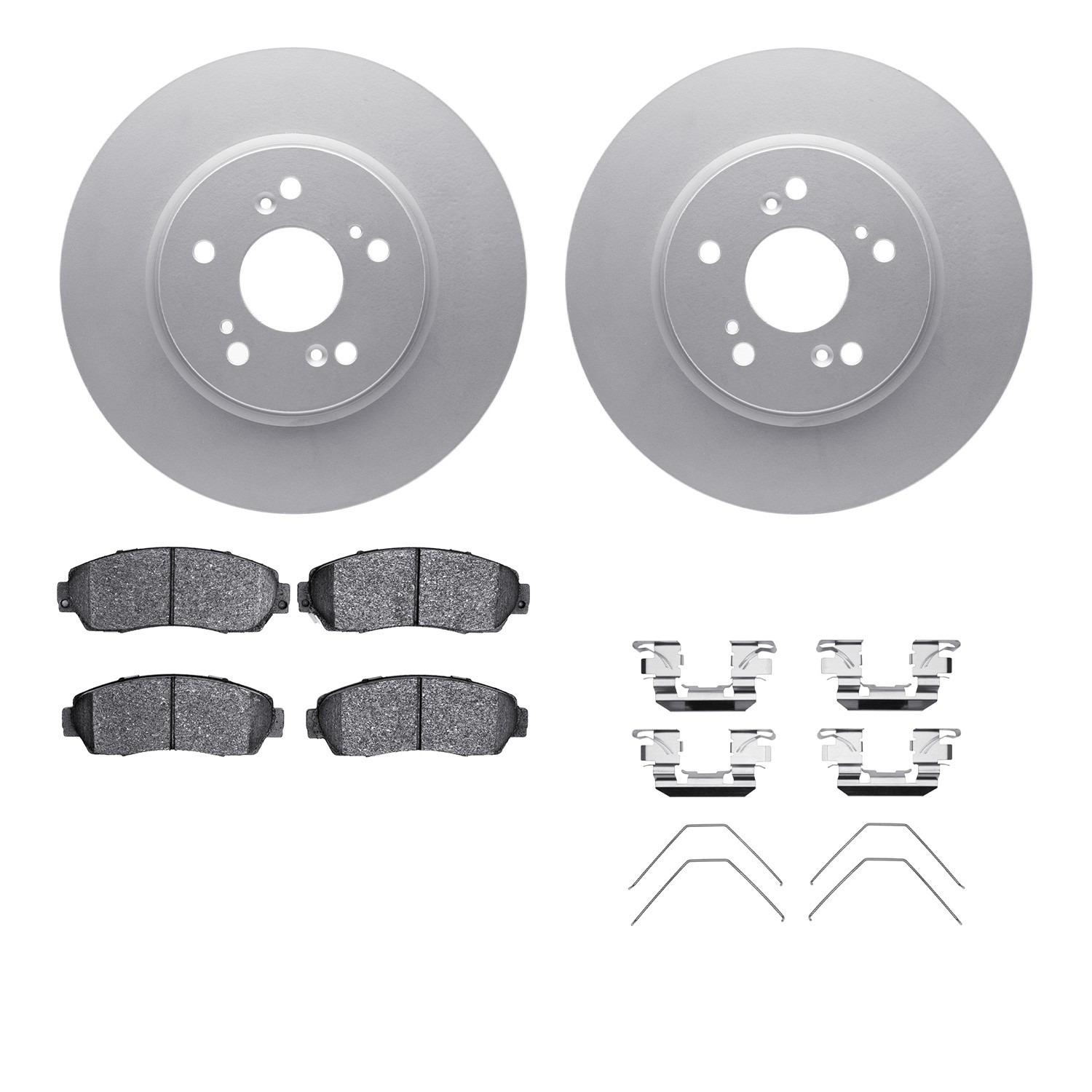 DFC GEOSPEC Coated Rotors with 5000 Brake Pads - Ceramic and Hardware