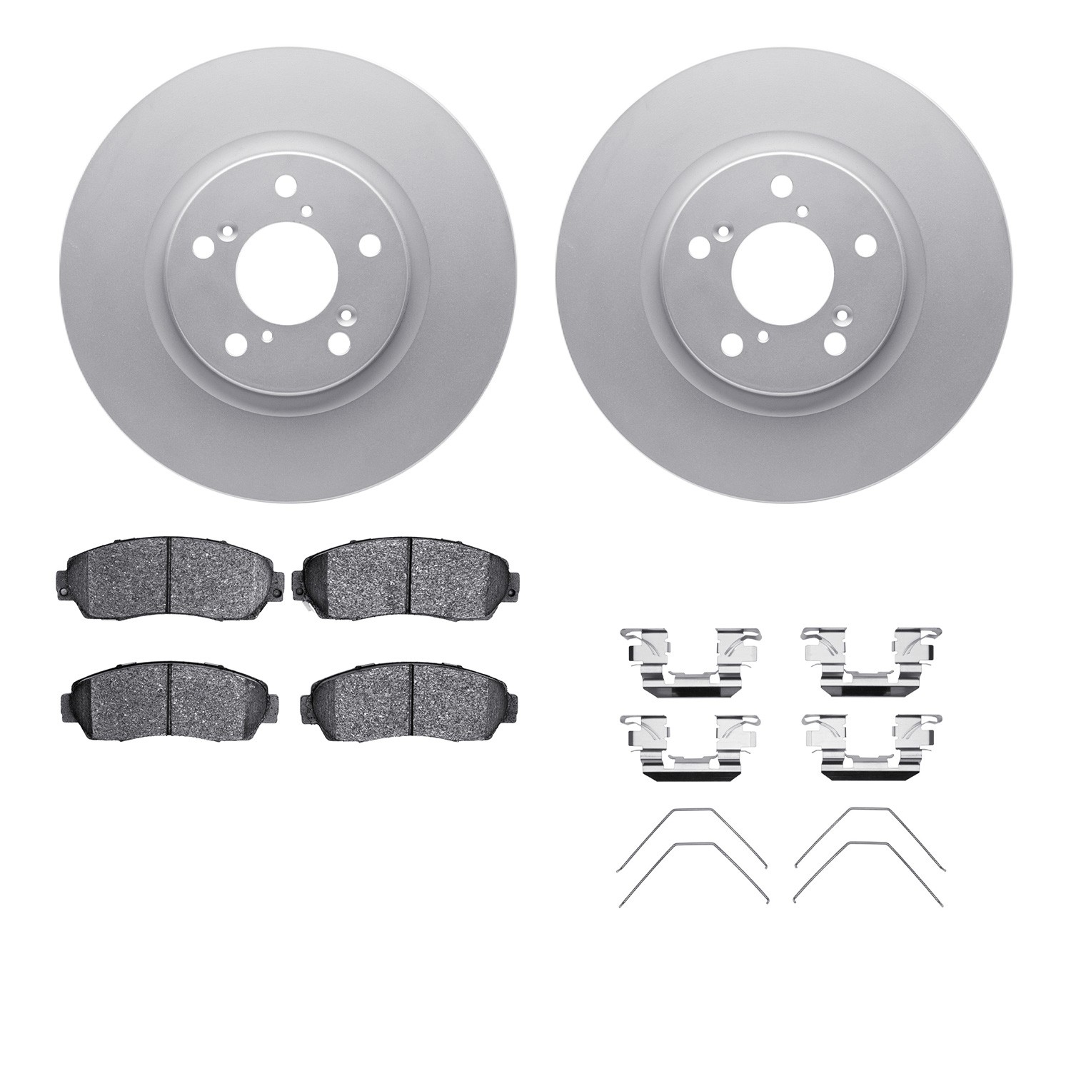 DFC GEOSPEC Coated Rotors with 5000 Brake Pads - Ceramic and Hardware