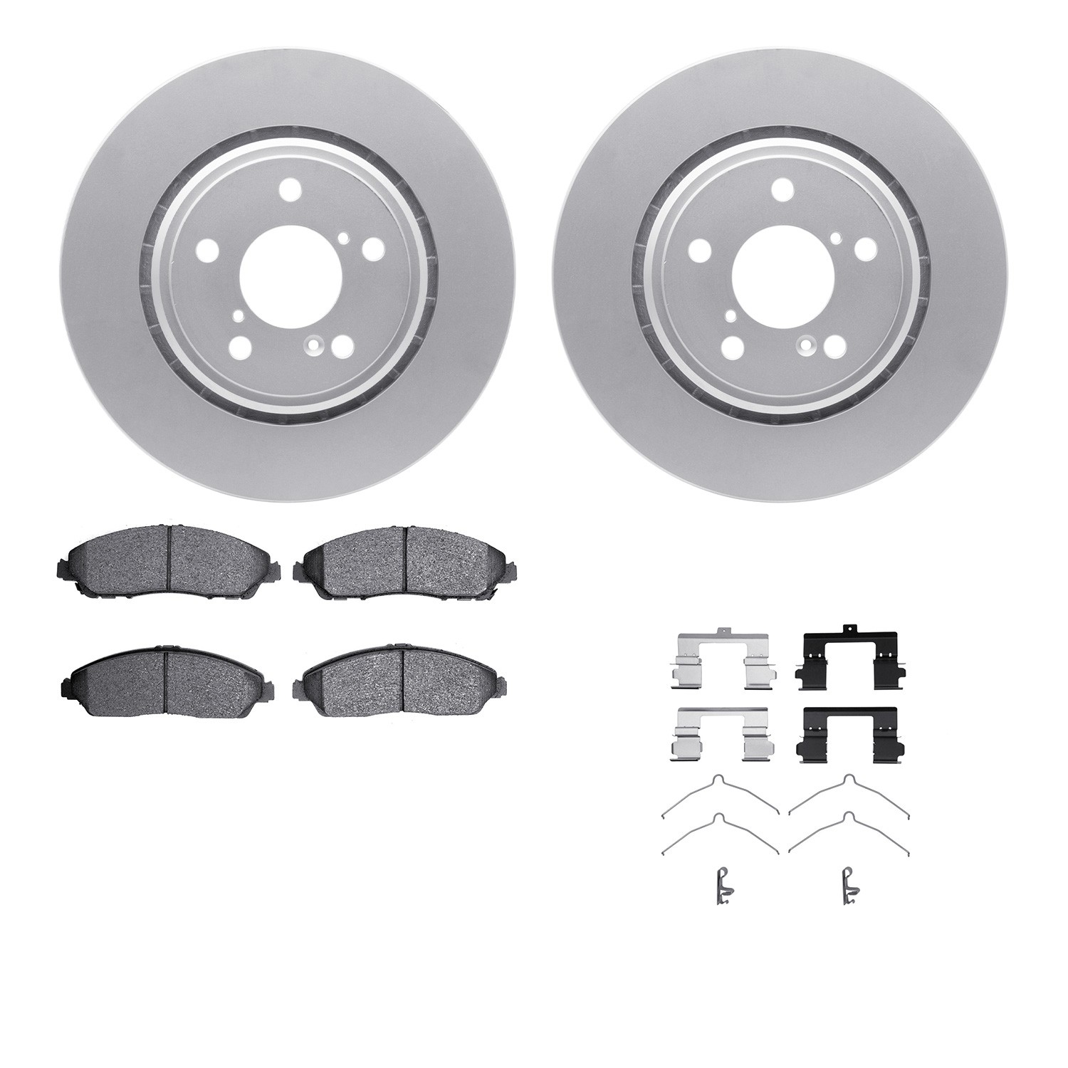 DFC GEOSPEC Coated Rotors with 5000 Brake Pads - Ceramic and Hardware