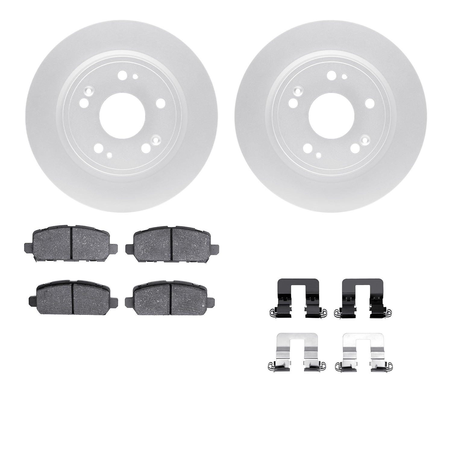 DFC GEOSPEC Coated Rotors with 5000 Brake Pads - Ceramic and Hardware