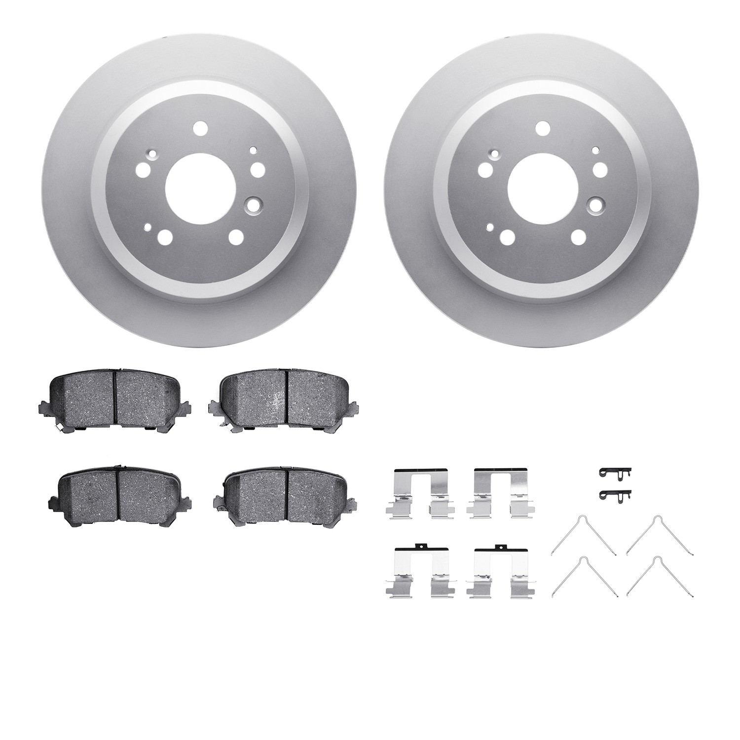 DFC GEOSPEC Coated Rotors with 5000 Brake Pads - Ceramic and Hardware