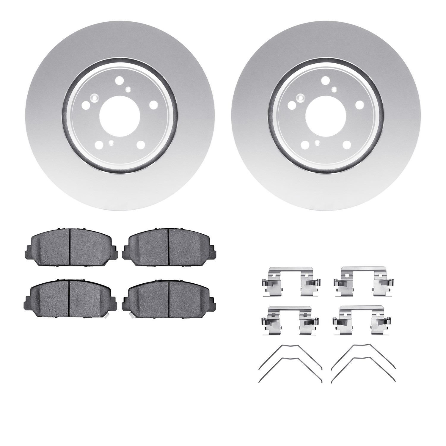 DFC GEOSPEC Coated Rotors with 5000 Brake Pads - Ceramic and Hardware