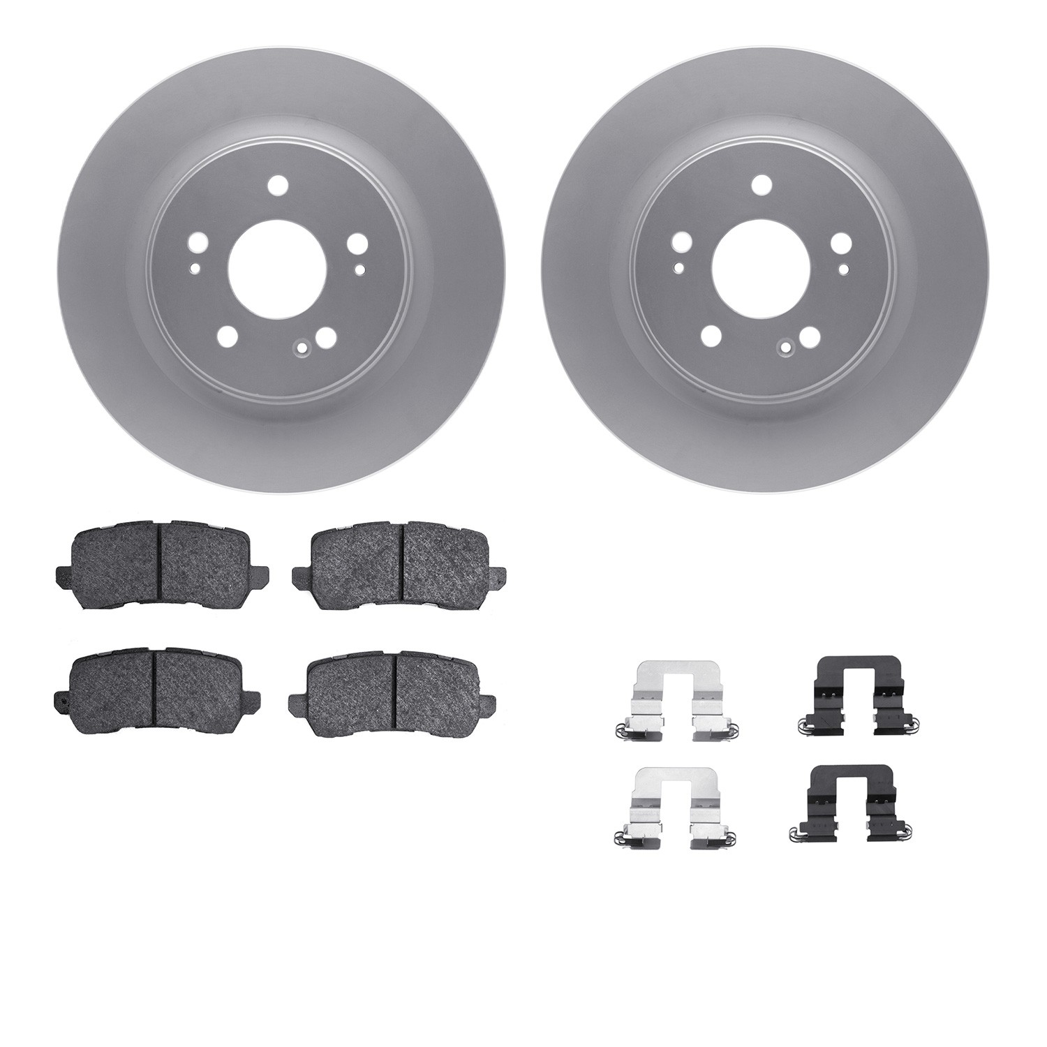 DFC GEOSPEC Coated Rotors with 5000 Brake Pads - Ceramic and Hardware