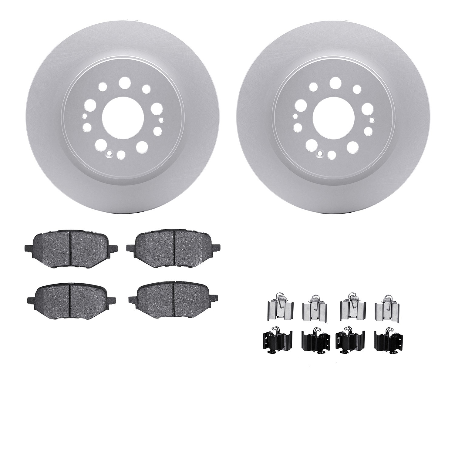 DFC GEOSPEC Coated Rotors with 5000 Brake Pads - Ceramic and Hardware