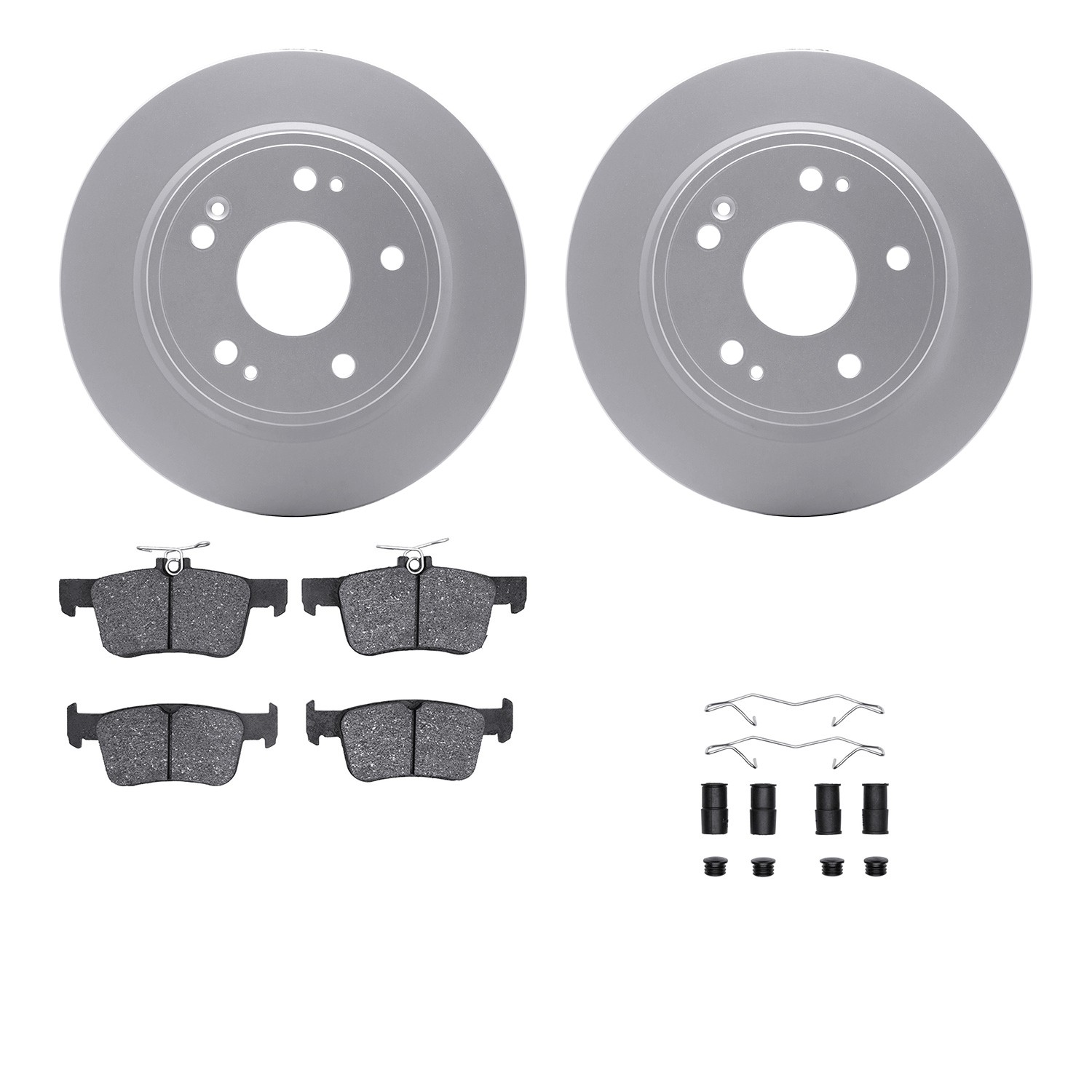 DFC GEOSPEC Coated Rotors with 5000 Brake Pads - Ceramic and Hardware