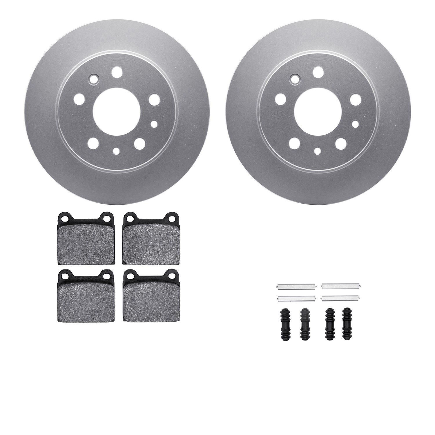 DFC GEOSPEC Coated Rotors with 5000 Brake Pads - Ceramic and Hardware