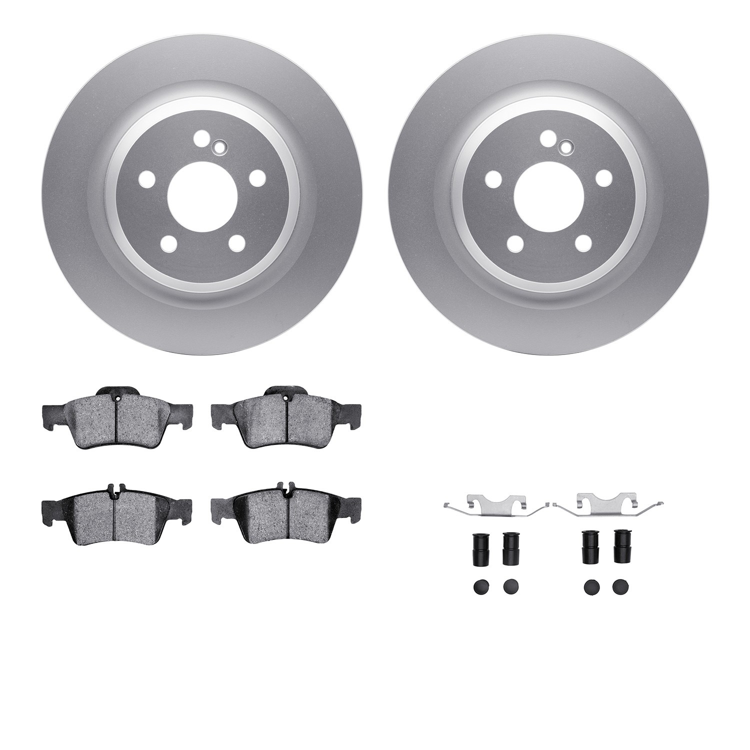DFC GEOSPEC Coated Rotors with 5000 Brake Pads - Ceramic and Hardware
