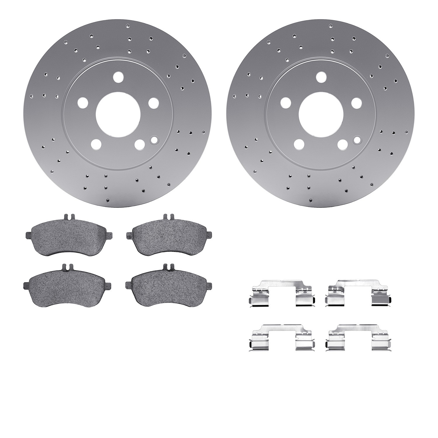 DFC GEOSPEC Coated Rotors with 5000 Brake Pads - Ceramic and Hardware