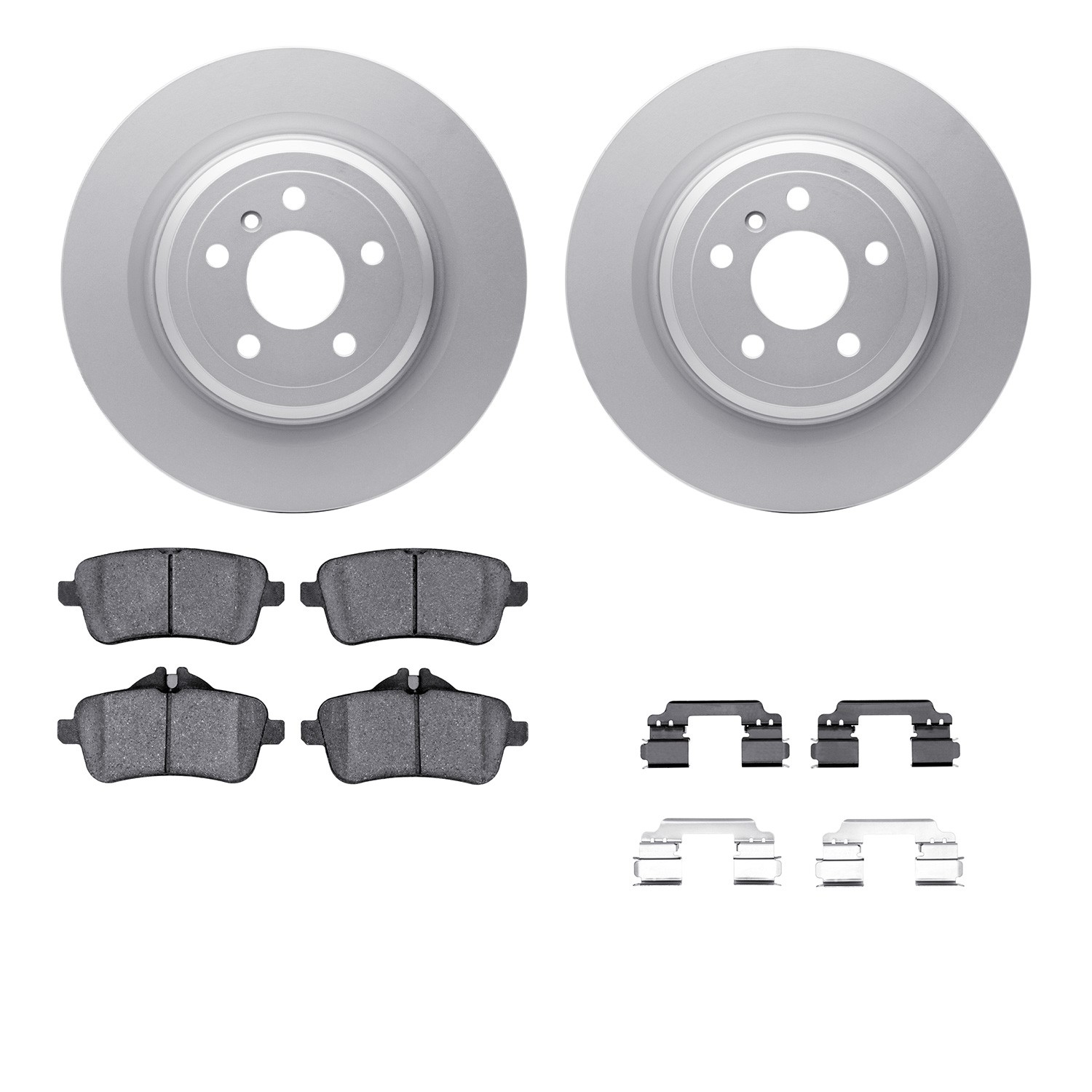 DFC GEOSPEC Coated Rotors with 5000 Brake Pads - Ceramic and Hardware