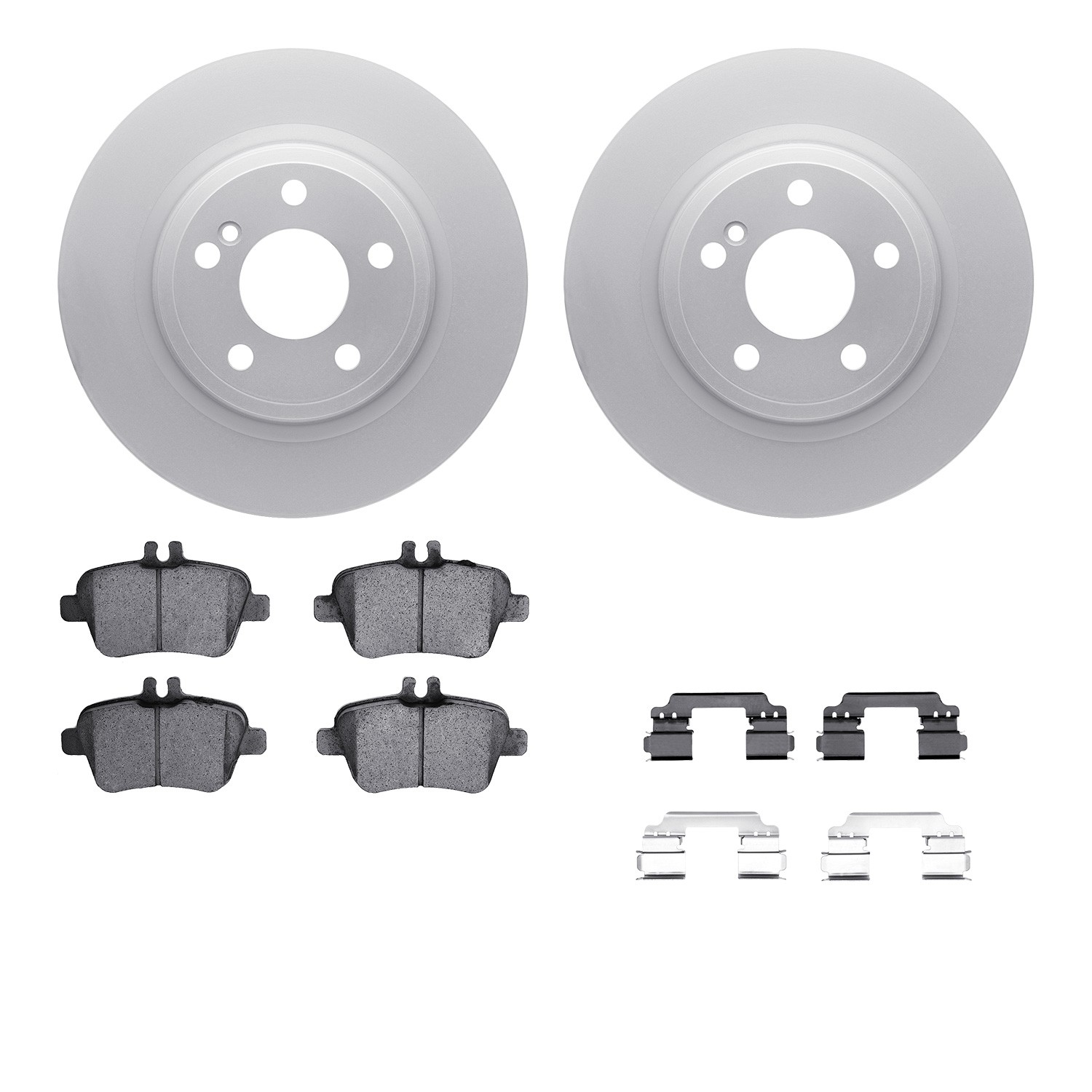DFC GEOSPEC Coated Rotors with 5000 Brake Pads - Ceramic and Hardware