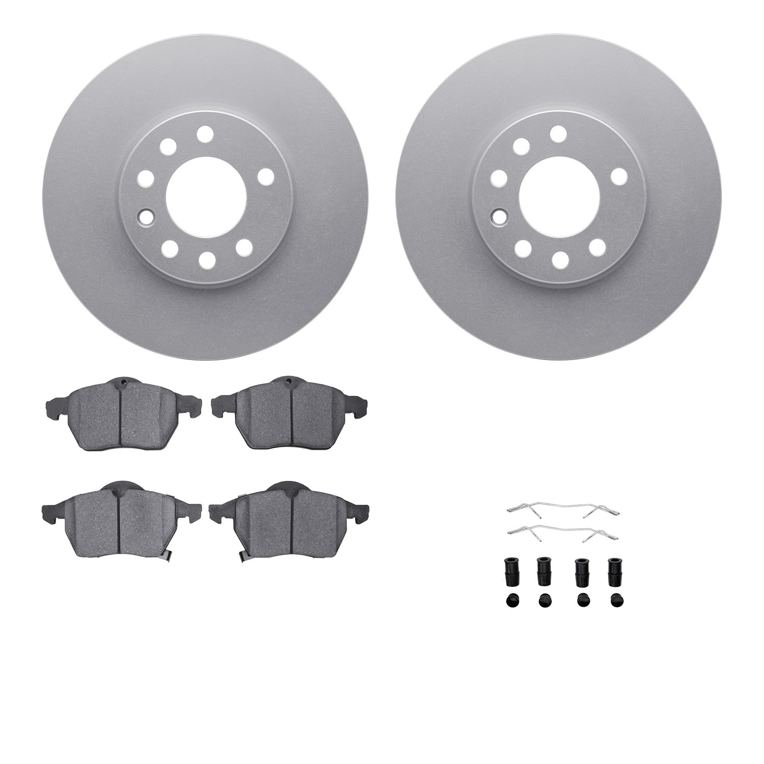 DFC GEOSPEC Coated Rotors with 5000 Brake Pads - Ceramic and Hardware
