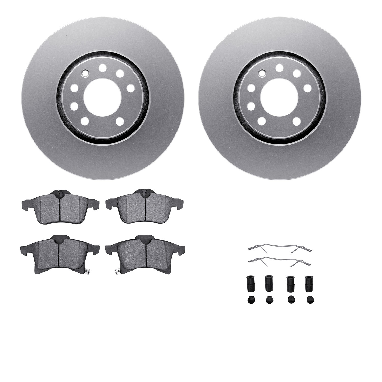 DFC GEOSPEC Coated Rotors with 5000 Brake Pads - Ceramic and Hardware