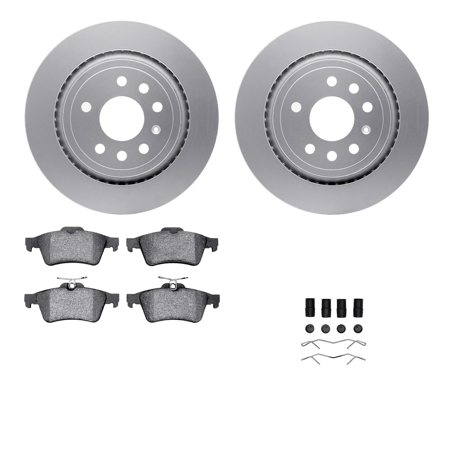 DFC GEOSPEC Coated Rotors with 5000 Brake Pads - Ceramic and Hardware