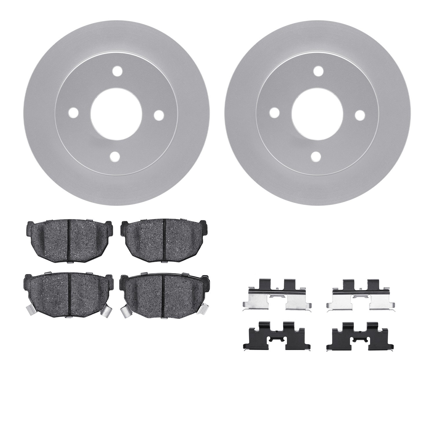 DFC GEOSPEC Coated Rotors with 5000 Brake Pads - Ceramic and Hardware
