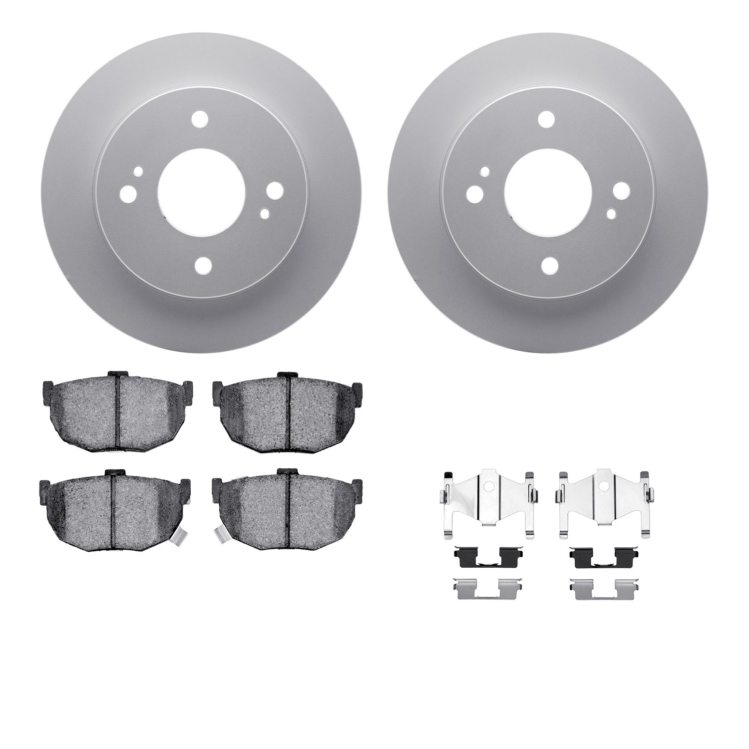 DFC GEOSPEC Coated Rotors with 5000 Brake Pads - Ceramic and Hardware