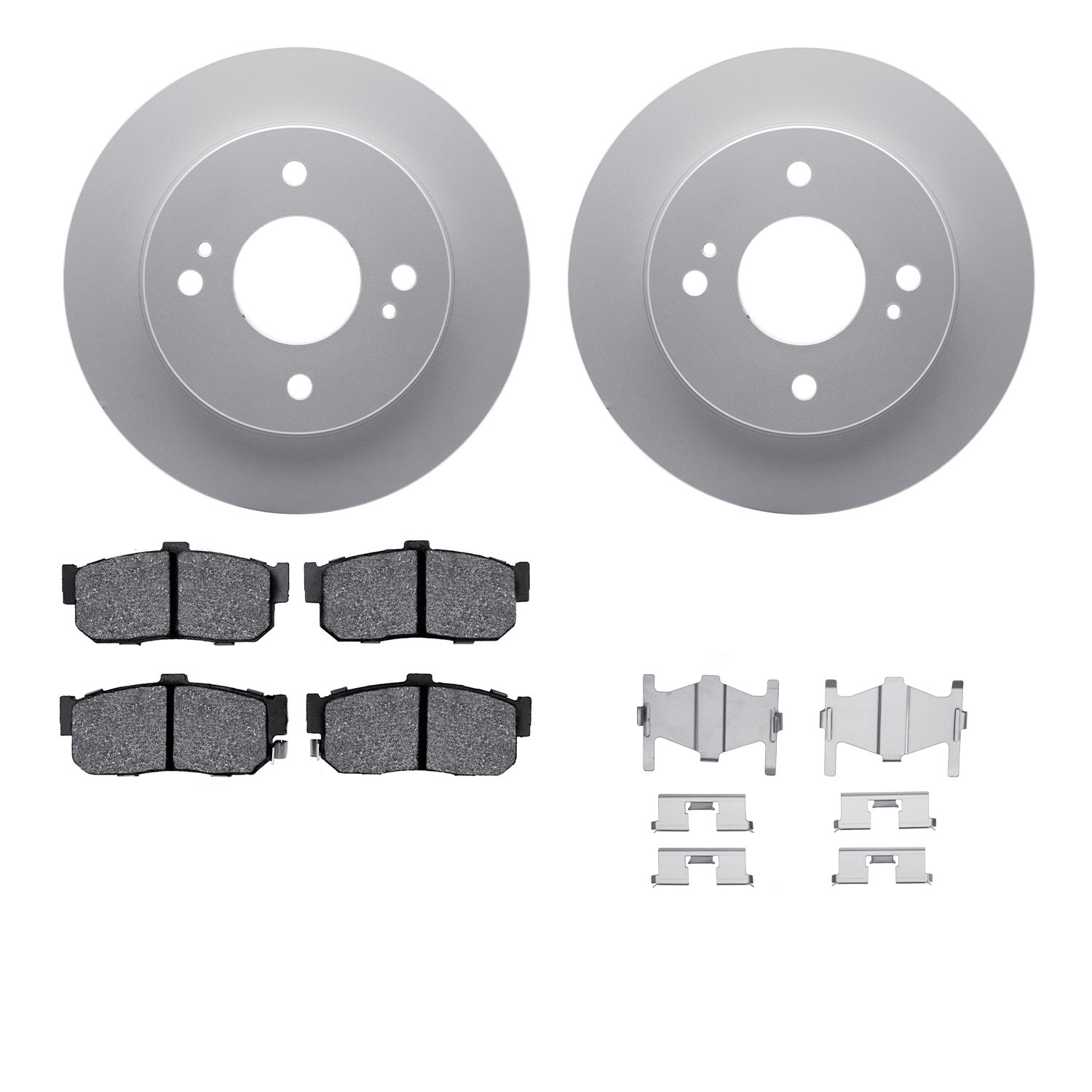 DFC GEOSPEC Coated Rotors with 5000 Brake Pads - Ceramic and Hardware