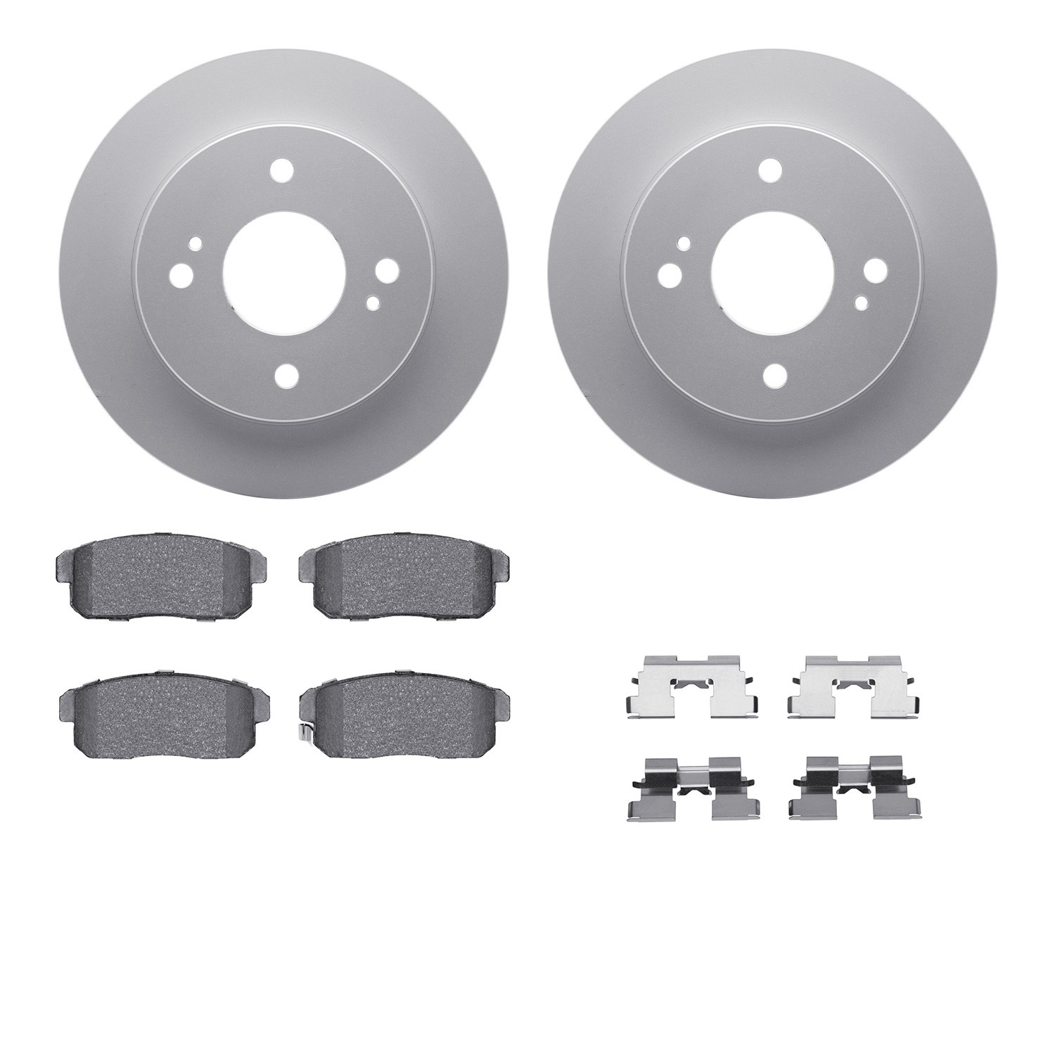 DFC GEOSPEC Coated Rotors with 5000 Brake Pads - Ceramic and Hardware