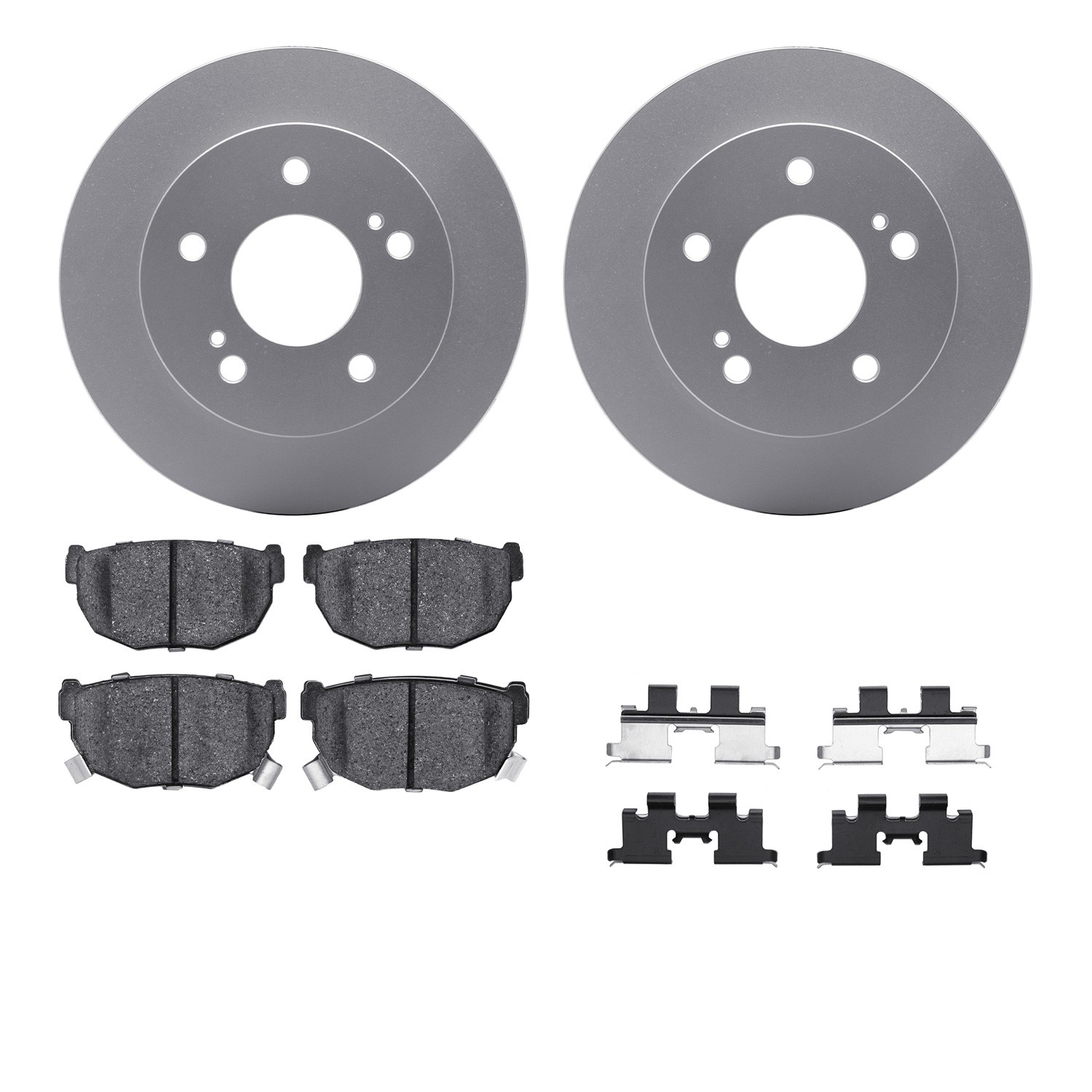 DFC GEOSPEC Coated Rotors with 5000 Brake Pads - Ceramic and Hardware