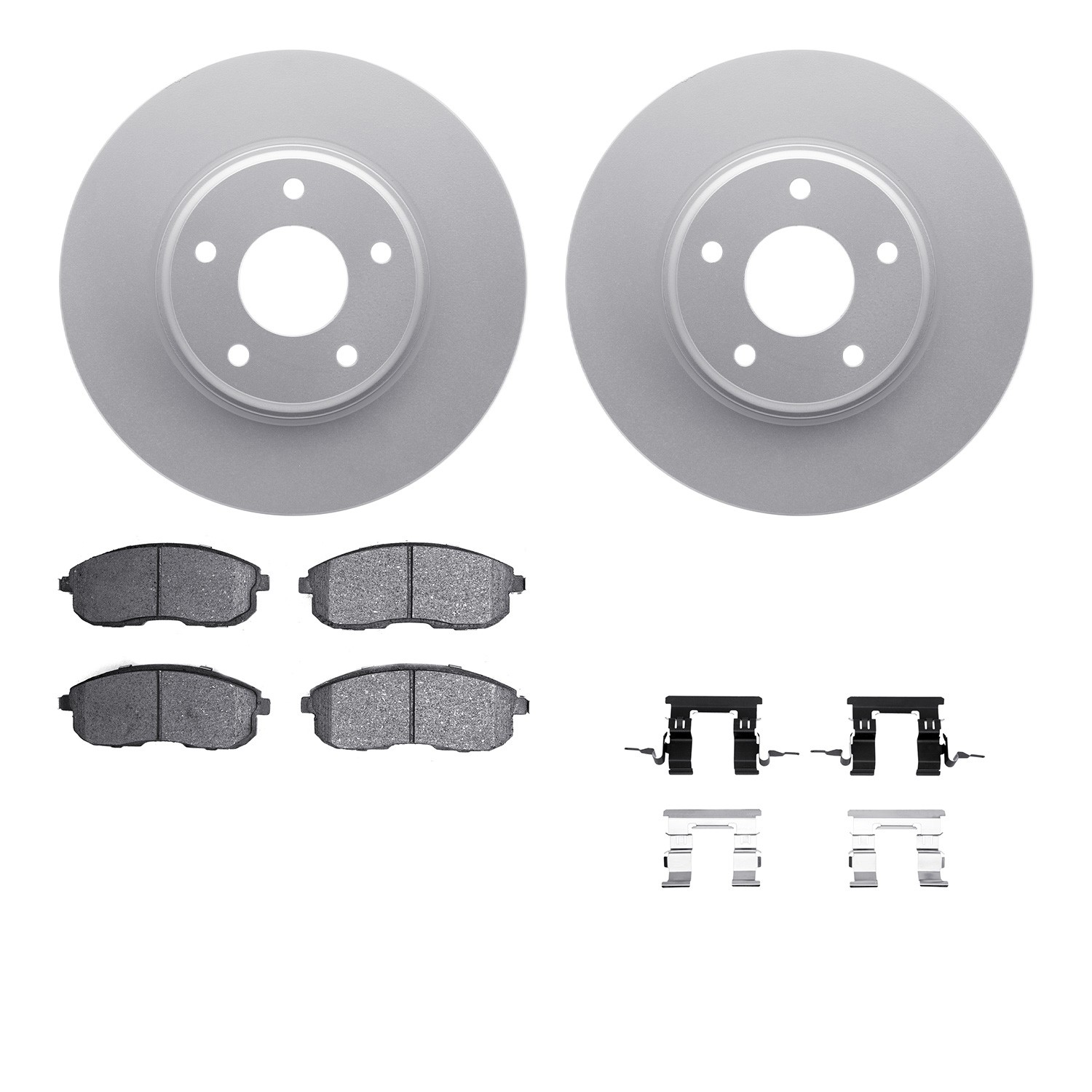 DFC GEOSPEC Coated Rotors with 5000 Brake Pads - Ceramic and Hardware