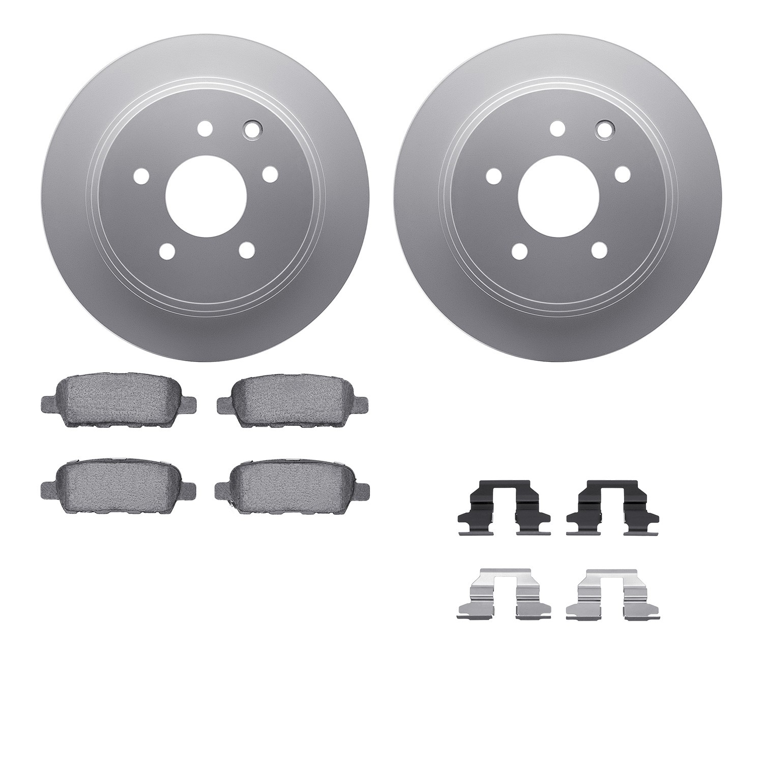 DFC GEOSPEC Coated Rotors with 5000 Brake Pads - Ceramic and Hardware