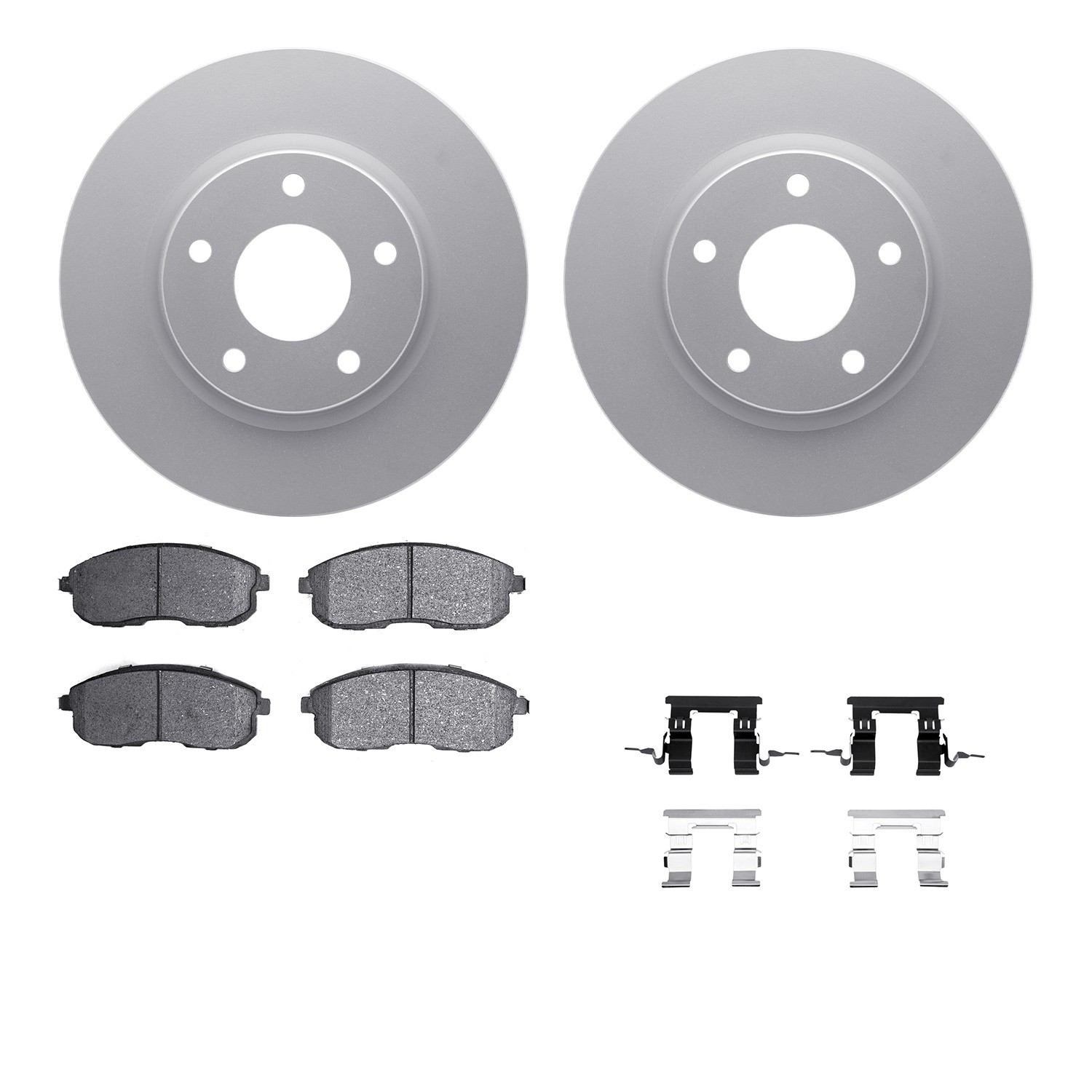 DFC GEOSPEC Coated Rotors with 5000 Brake Pads - Ceramic and Hardware