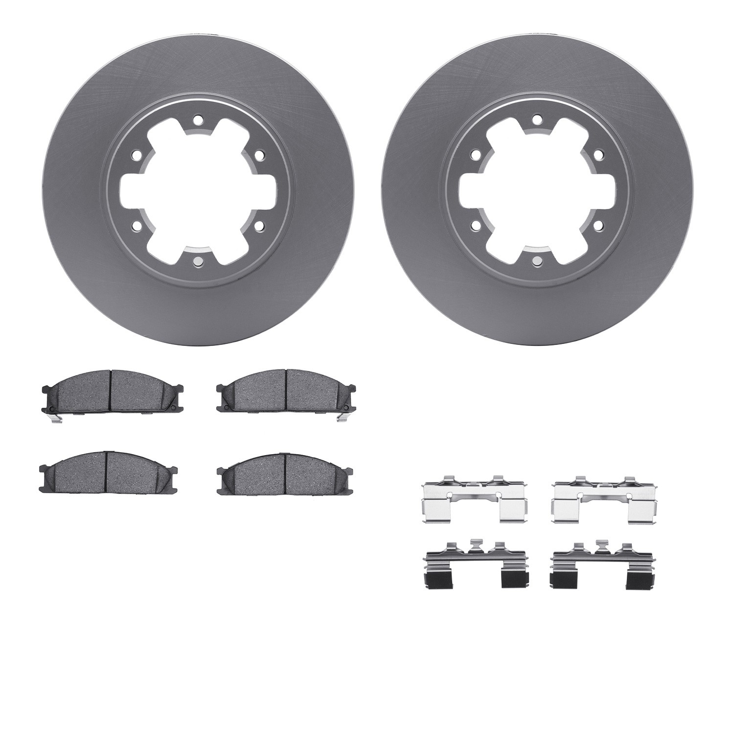 DFC GEOSPEC Coated Rotors with 5000 Brake Pads - Ceramic and Hardware