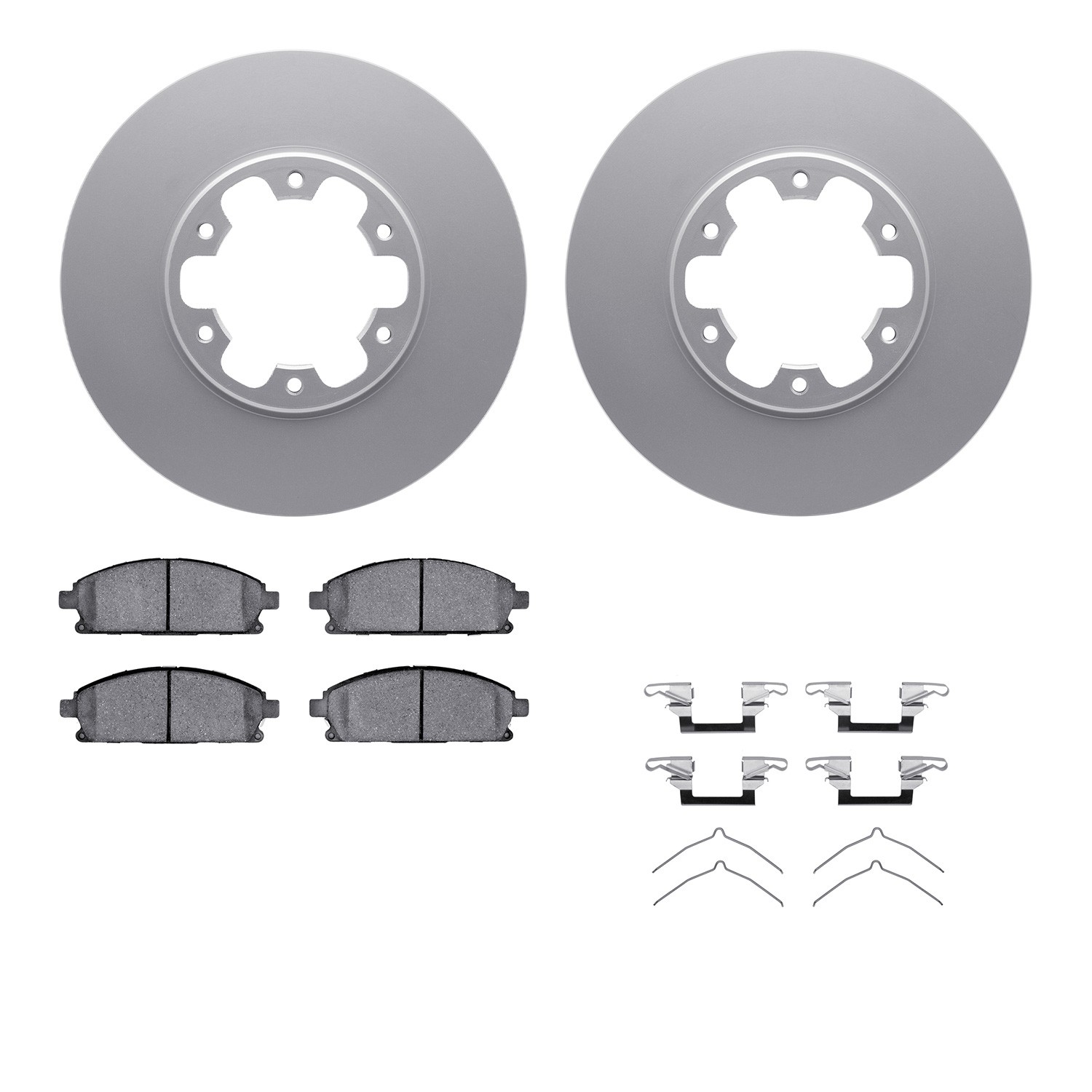 DFC GEOSPEC Coated Rotors with 5000 Brake Pads - Ceramic and Hardware