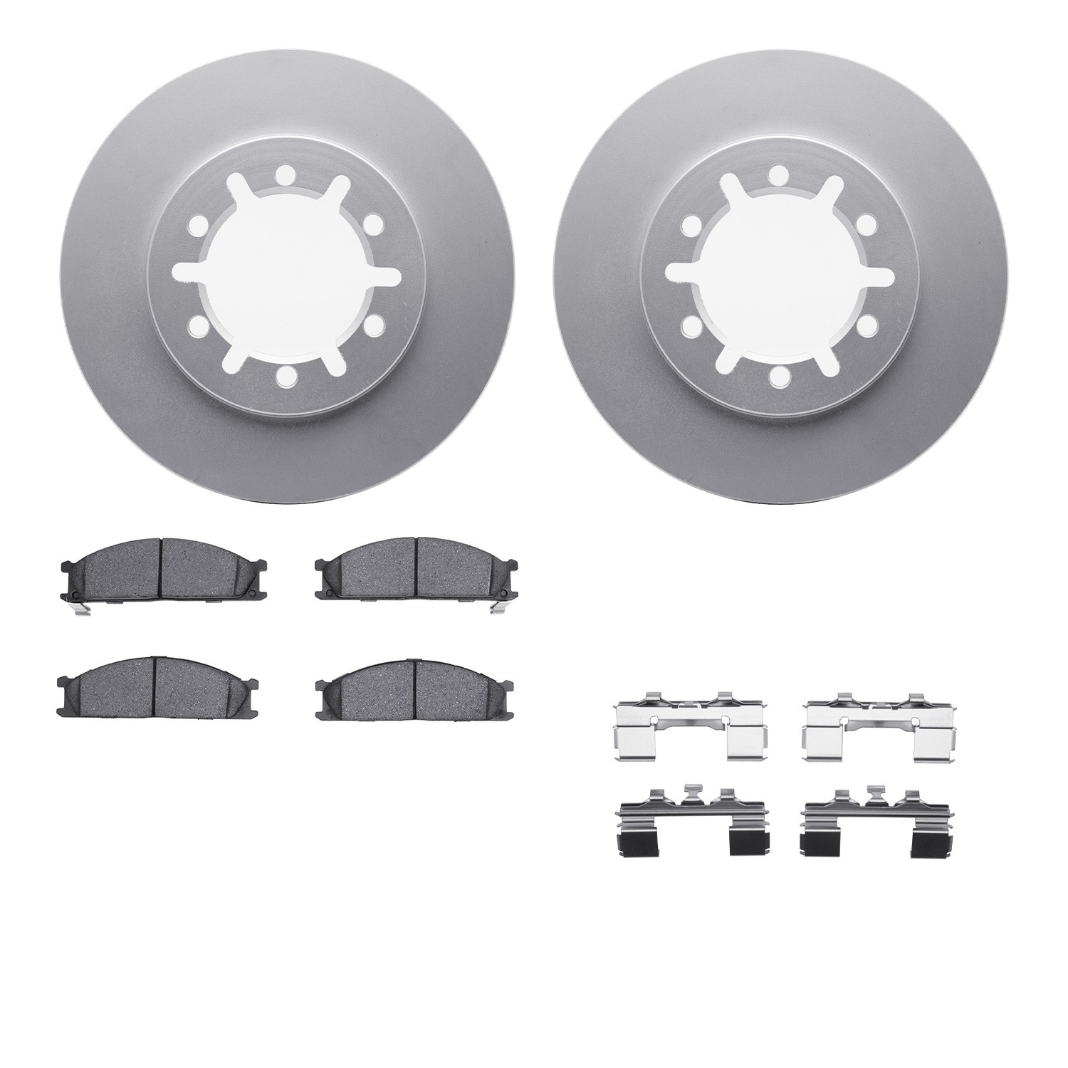 DFC GEOSPEC Coated Rotors with 5000 Brake Pads - Ceramic and Hardware