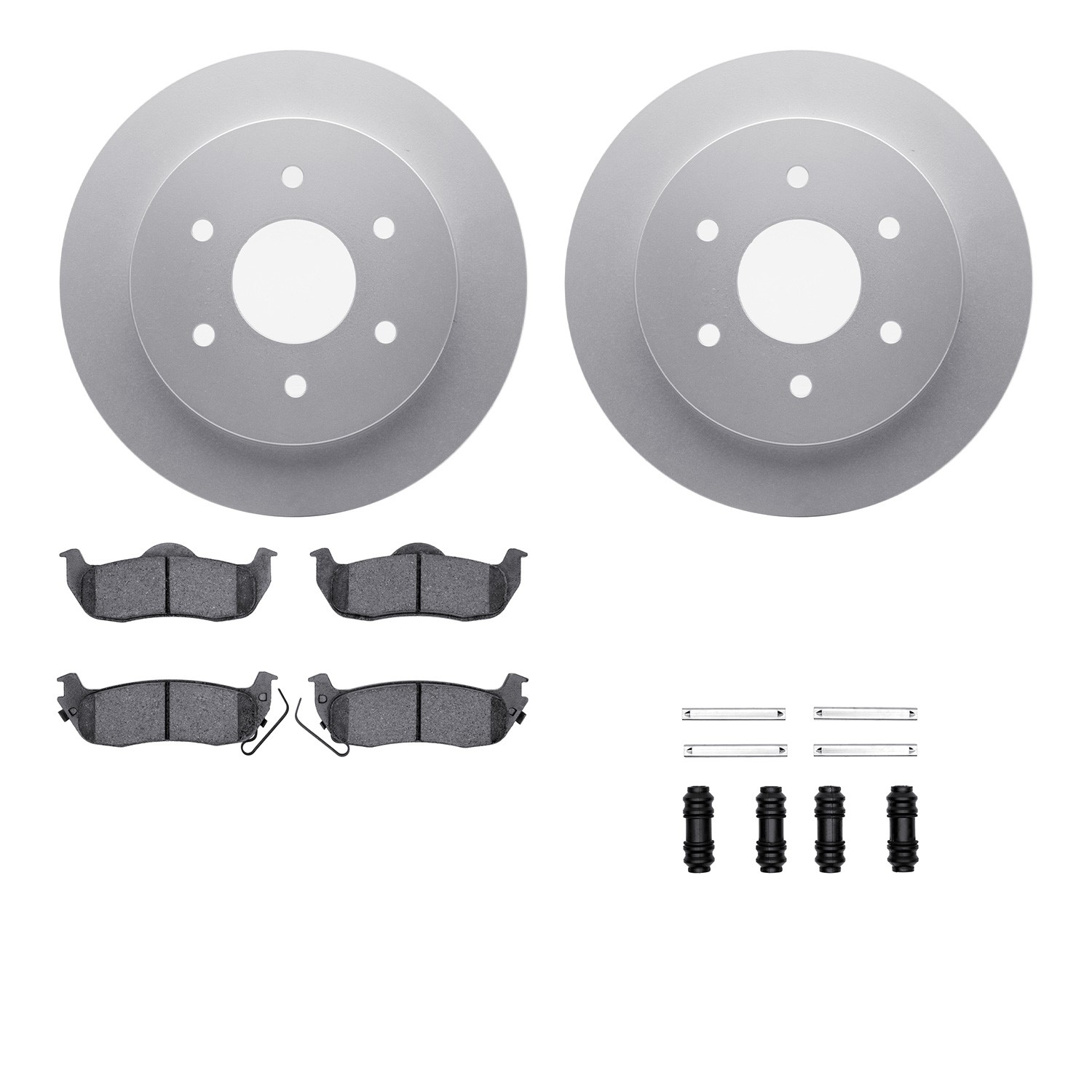 DFC GEOSPEC Coated Rotors with 5000 Brake Pads - Ceramic and Hardware