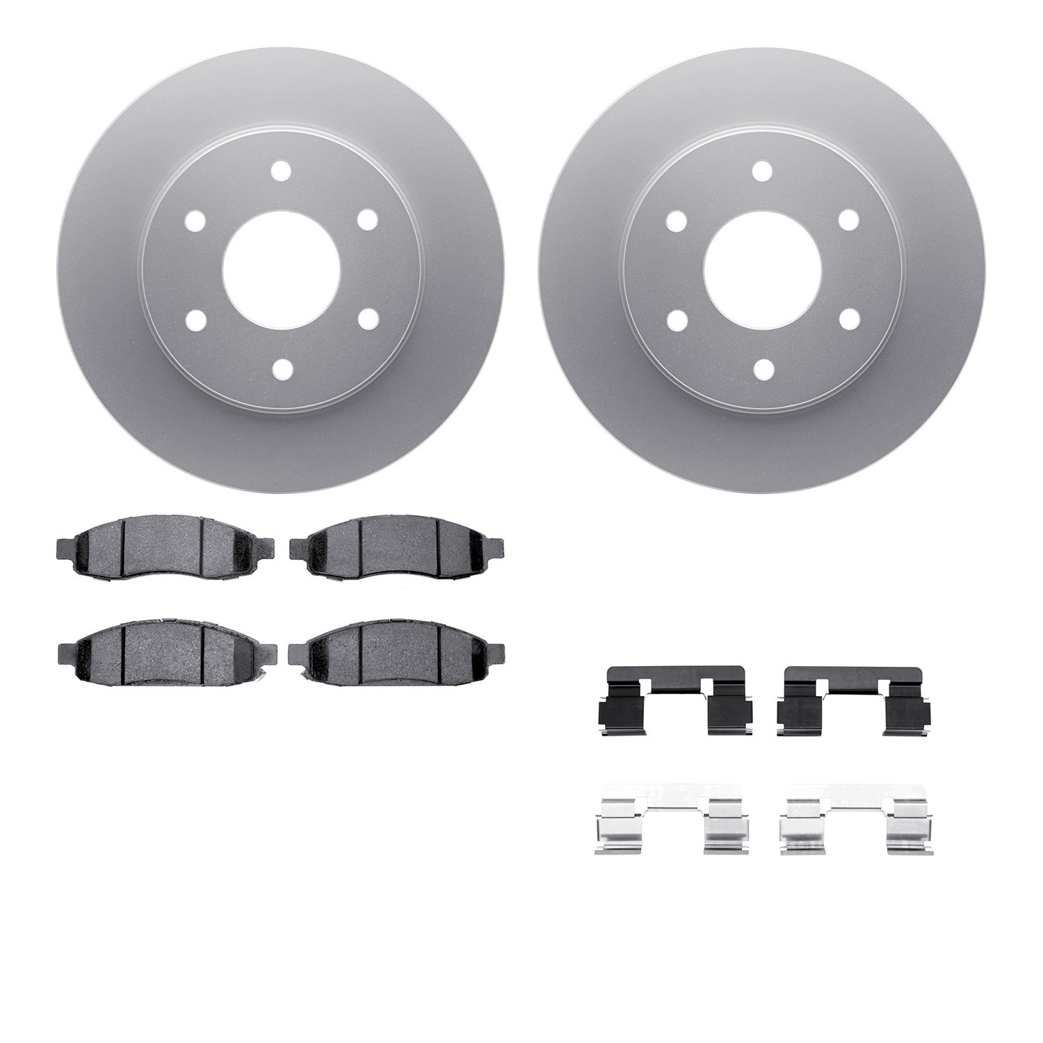 DFC GEOSPEC Coated Rotors with 5000 Brake Pads - Ceramic and Hardware