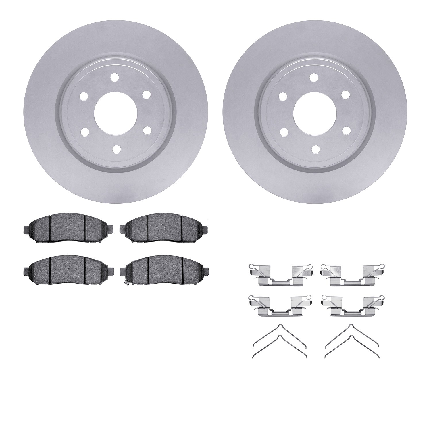 DFC GEOSPEC Coated Rotors with 5000 Brake Pads - Ceramic and Hardware
