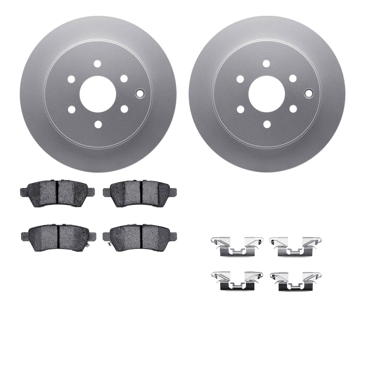 DFC GEOSPEC Coated Rotors with 5000 Brake Pads - Ceramic and Hardware