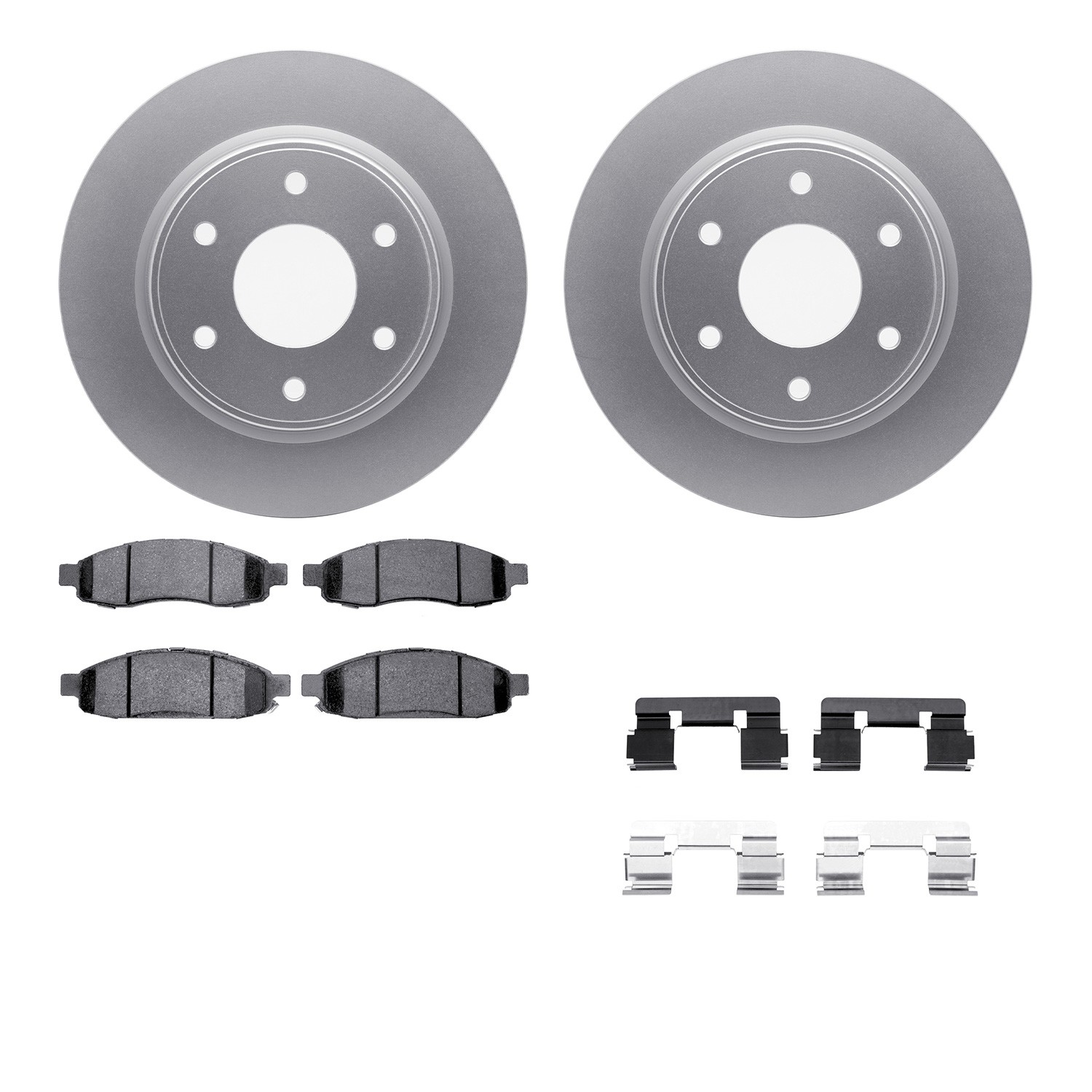 DFC GEOSPEC Coated Rotors with 5000 Brake Pads - Ceramic and Hardware