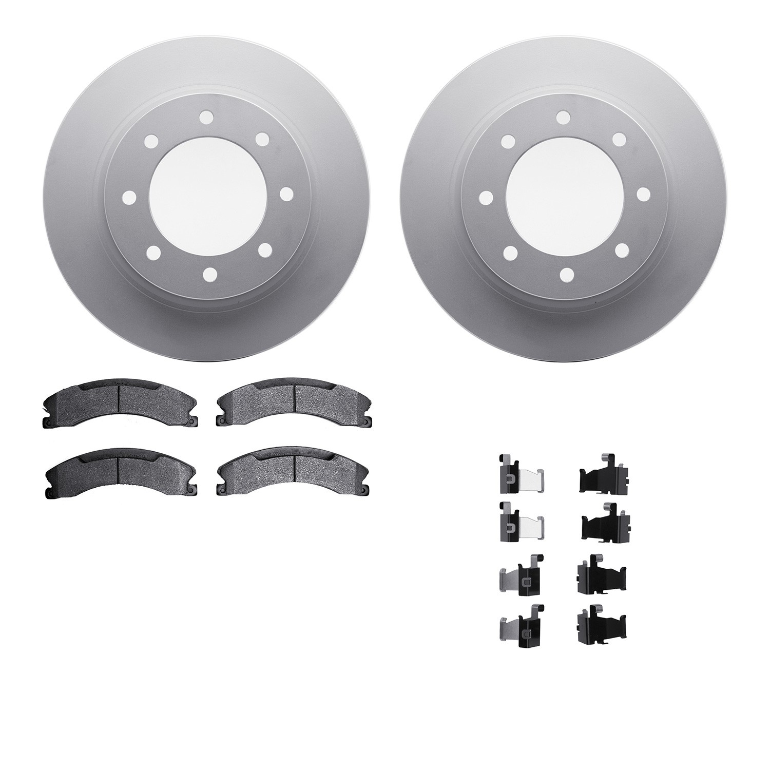 DFC GEOSPEC Coated Rotors with 5000 Brake Pads - Ceramic and Hardware
