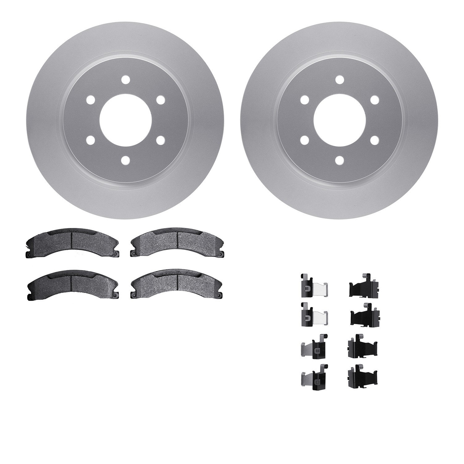 DFC GEOSPEC Coated Rotors with 5000 Brake Pads - Ceramic and Hardware