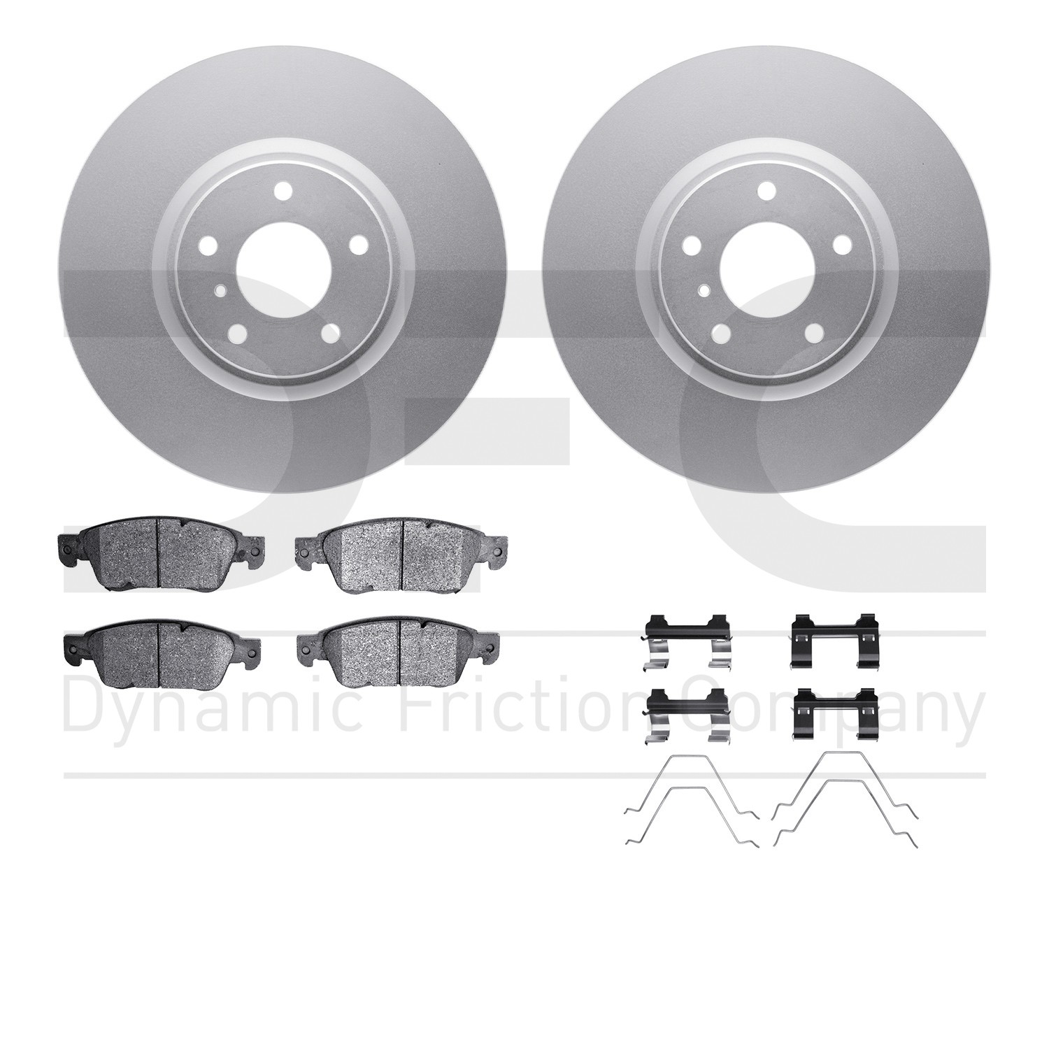 DFC GEOSPEC Coated Rotors with 5000 Brake Pads - Ceramic and Hardware
