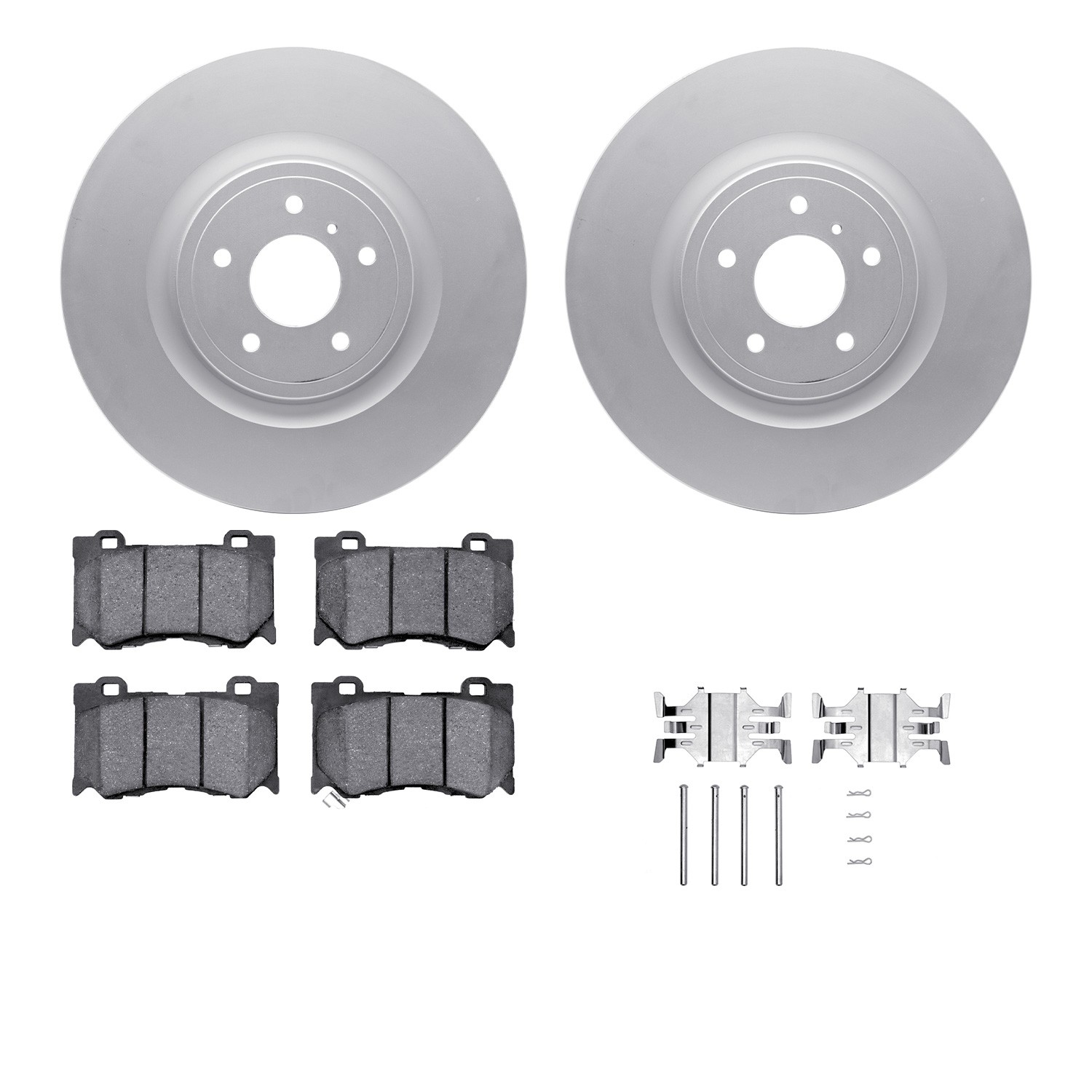 DFC GEOSPEC Coated Rotors with 5000 Brake Pads - Ceramic and Hardware