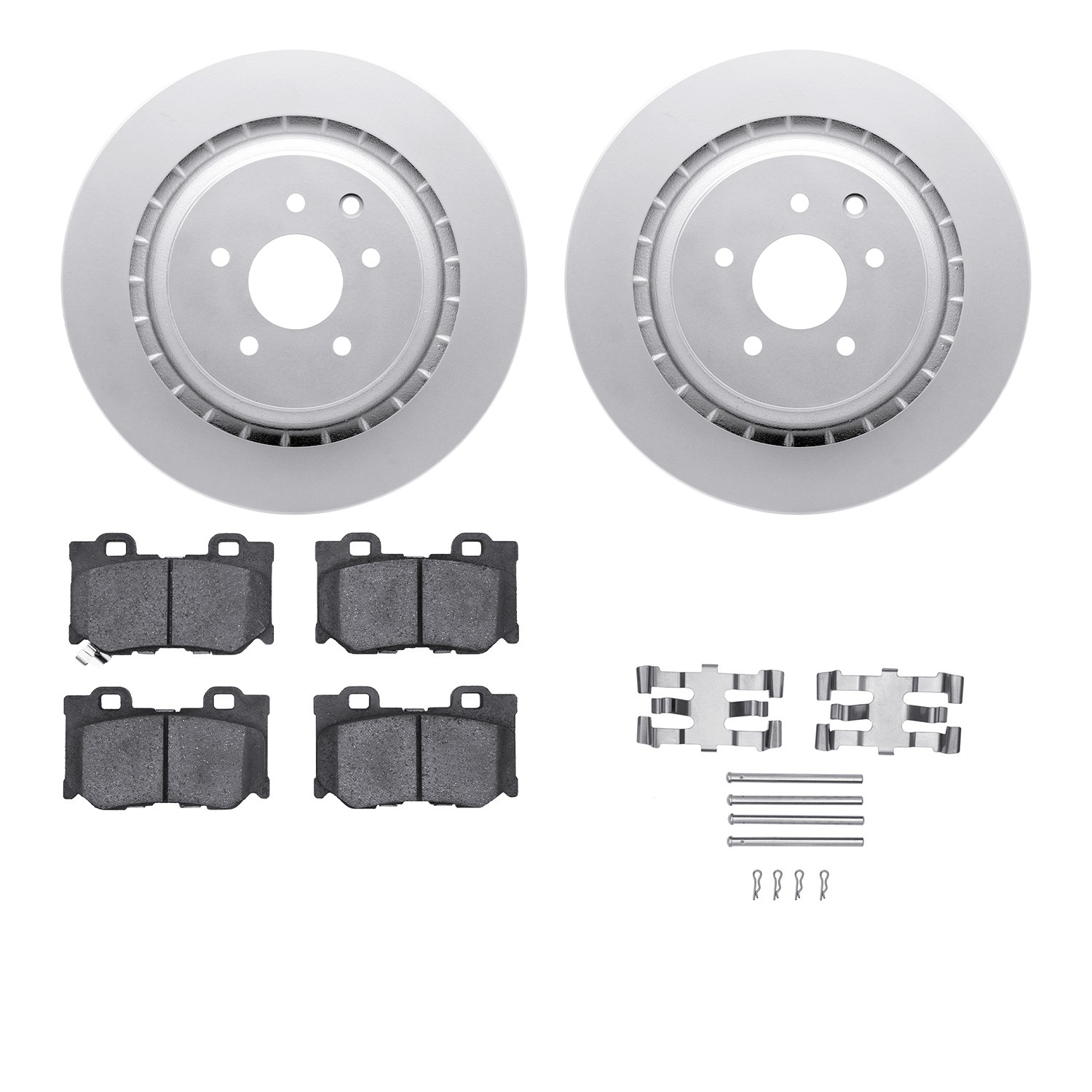 DFC GEOSPEC Coated Rotors with 5000 Brake Pads - Ceramic and Hardware