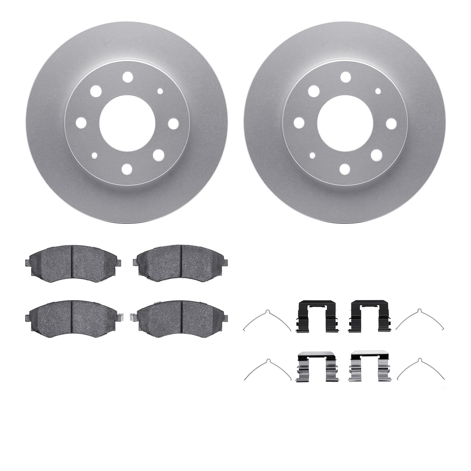 DFC GEOSPEC Coated Rotors with 5000 Brake Pads - Ceramic and Hardware