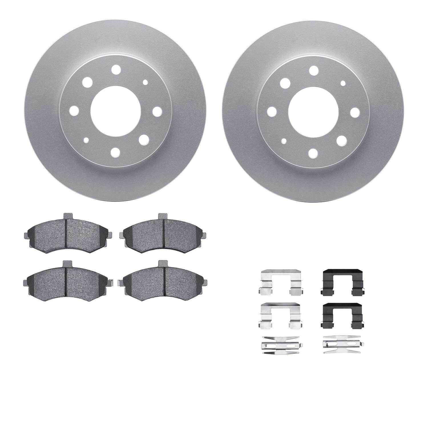 DFC GEOSPEC Coated Rotors with 5000 Brake Pads - Ceramic and Hardware